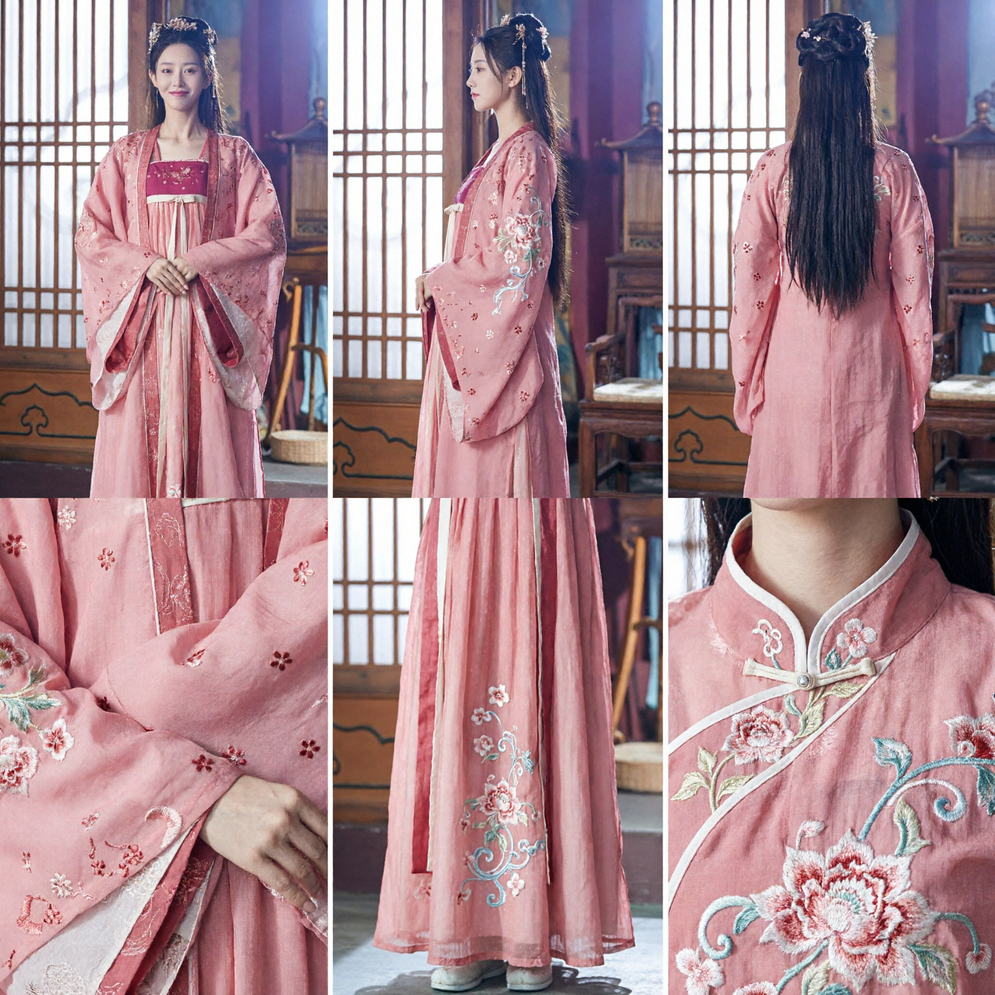 Traditional Chinese Hanfu Costume Pink Tang Dynasty Palace Lady Ancient Dress for Women Cosplay - Asian Costume