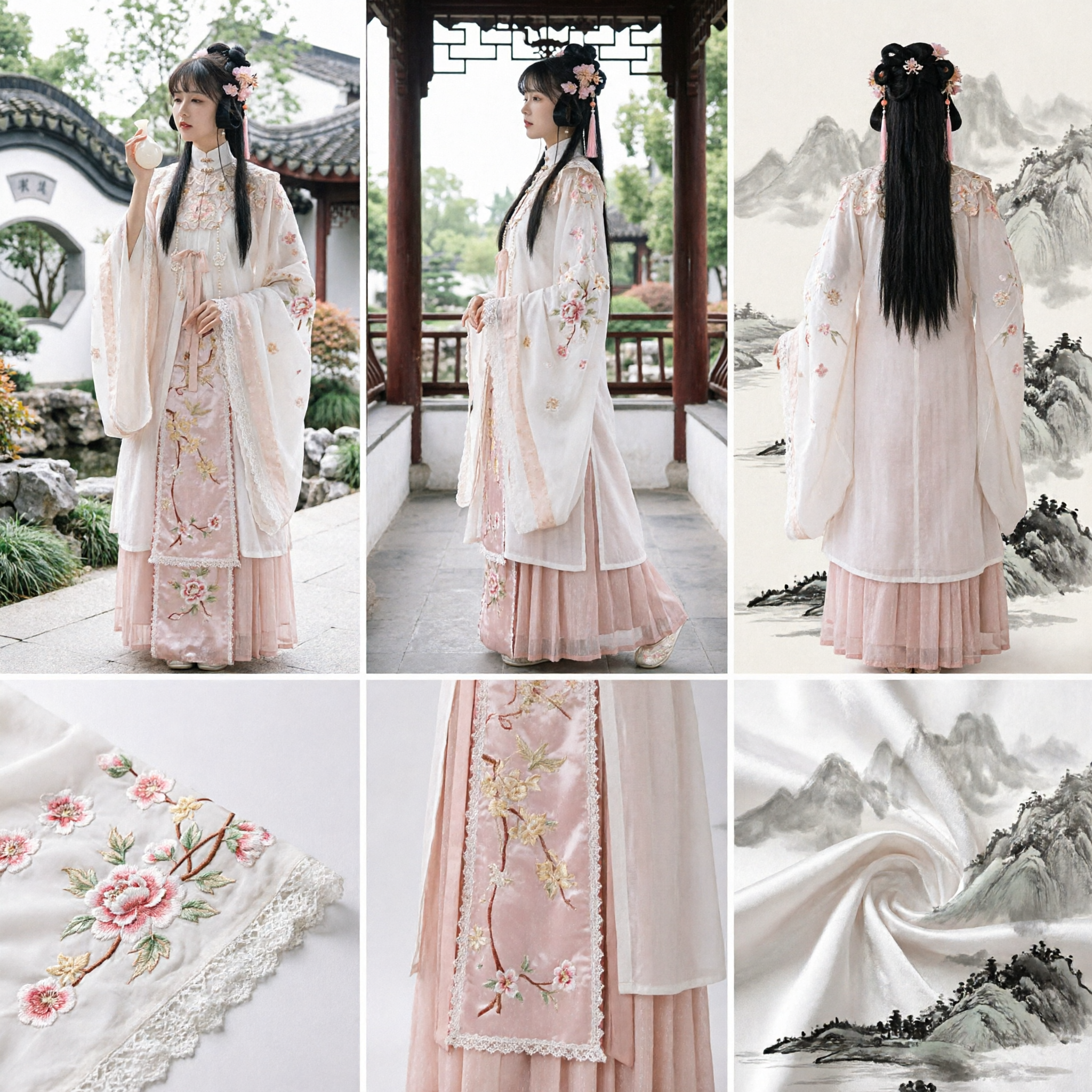 Elegant Pink Traditional Chinese Hanfu Dress for Women Ancient Ming Dynasty Style Embroidered Fairy Costume for Photoshoots - Asian Costume
