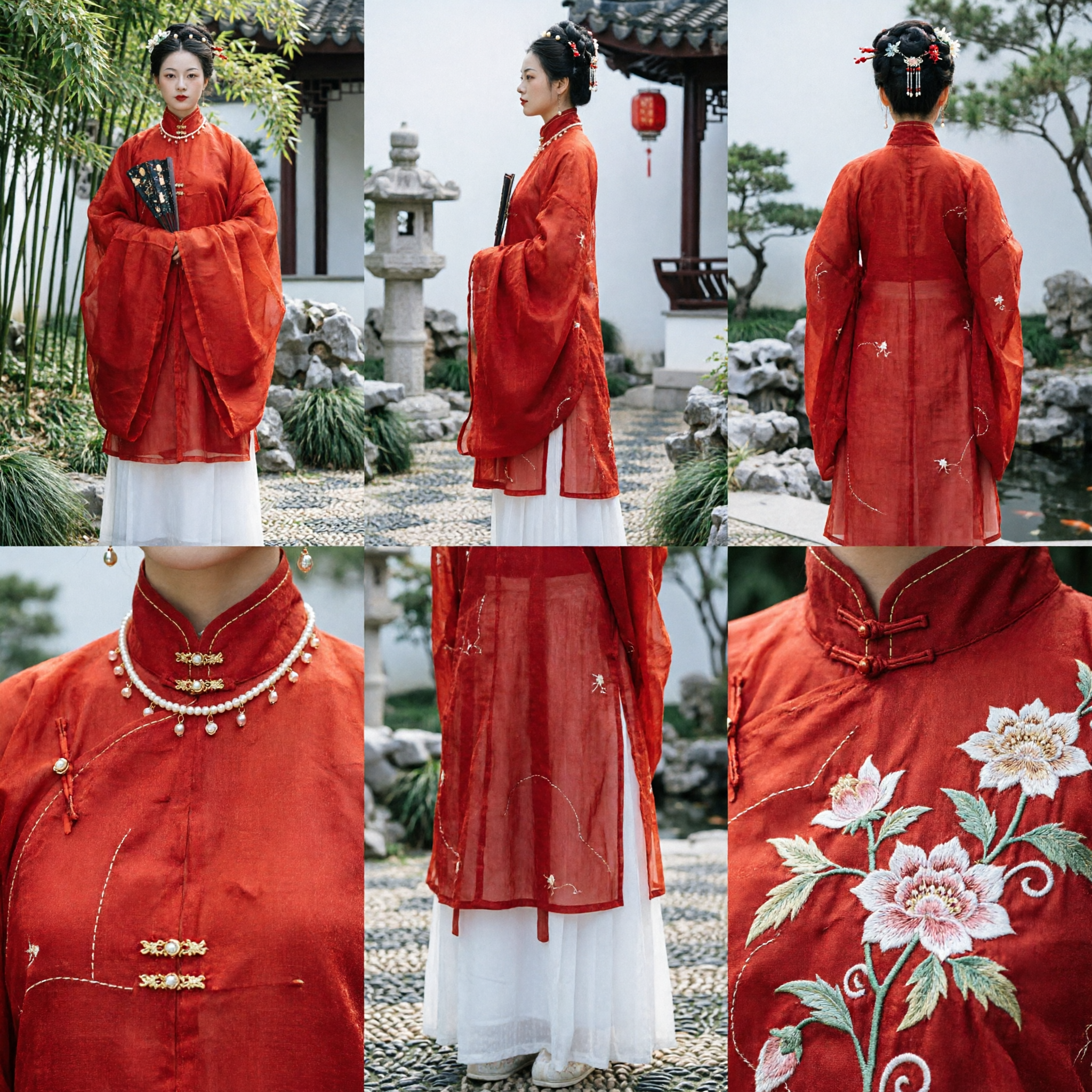 Traditional Chinese Ming Dynasty Red Wedding Hanfu Robe Formal Ancient Costume for Women Cosplay - Asian Costume