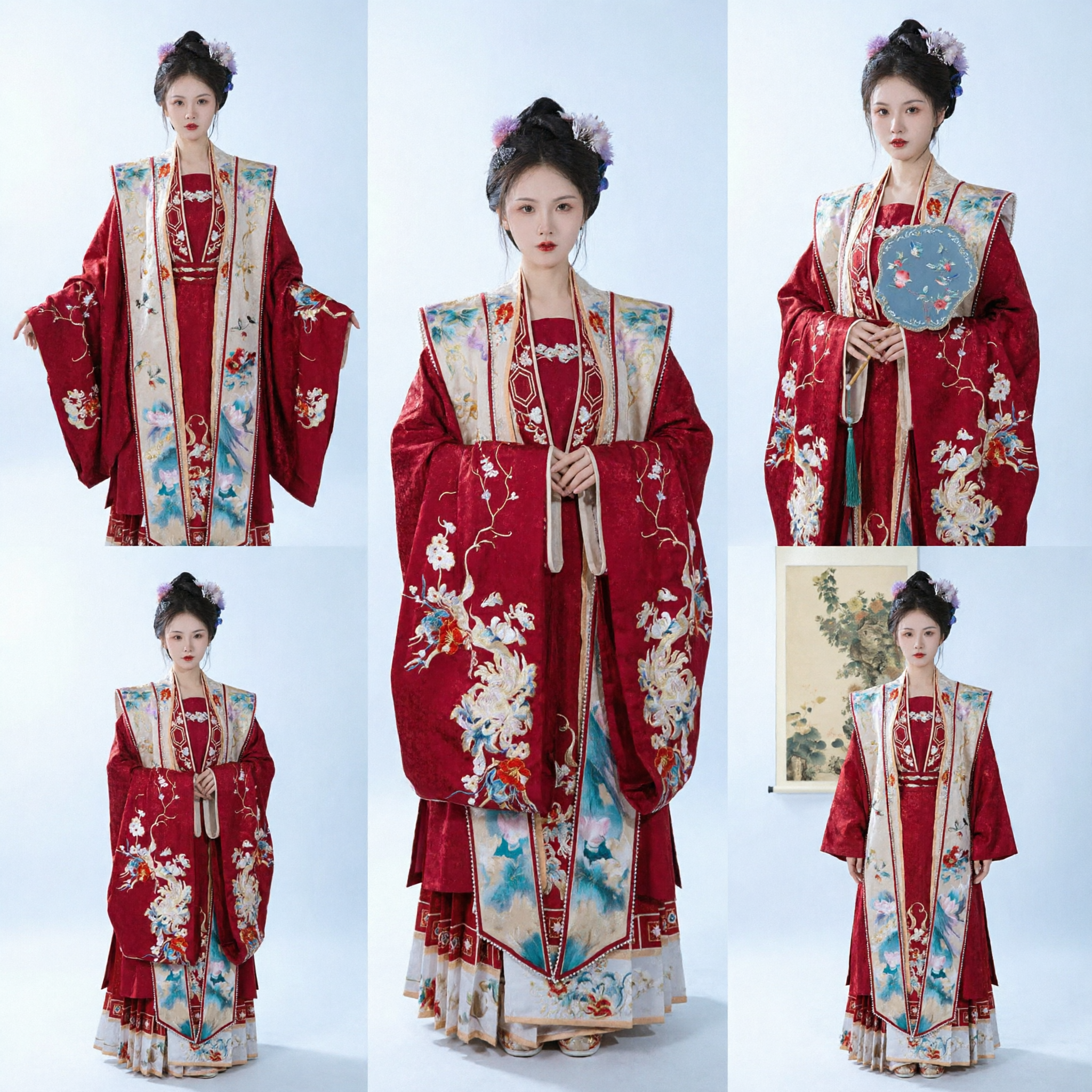 Traditional Chinese Hanfu Red Embroidered Ming Dynasty Costume Ancient Bridal Wedding Dress for Women - Asian Costume