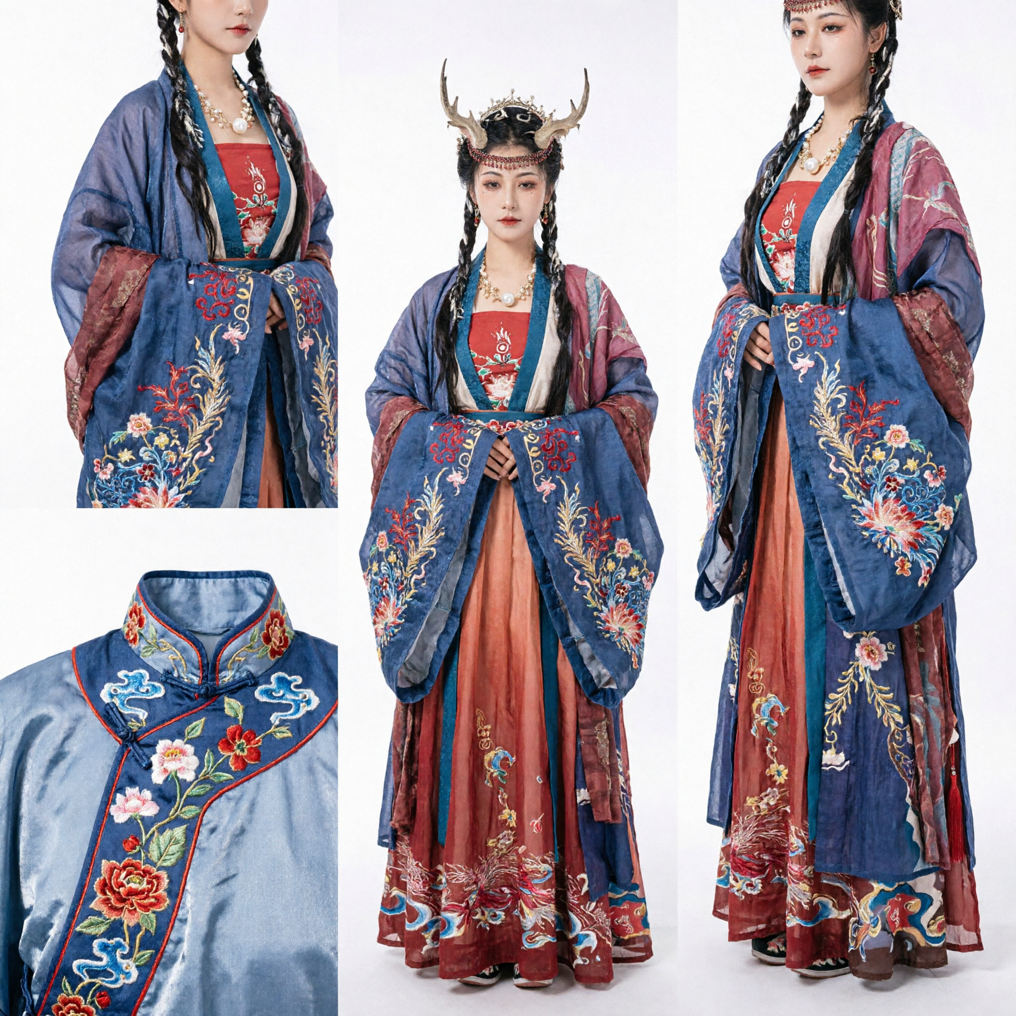 Exquisite Traditional Chinese Ancient Fantasy Princess Hanfu Costume Complete Set for Women Cosplay and Performance - Asian Costume