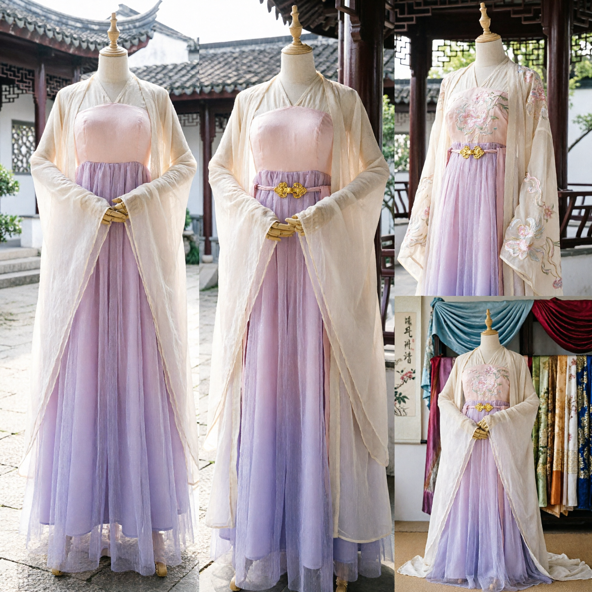 Elegant Traditional Chinese Hanfu Costume Ancient Fairy Dress Purple Skirt White Robe for Women Cosplay Photography - Asian Costume