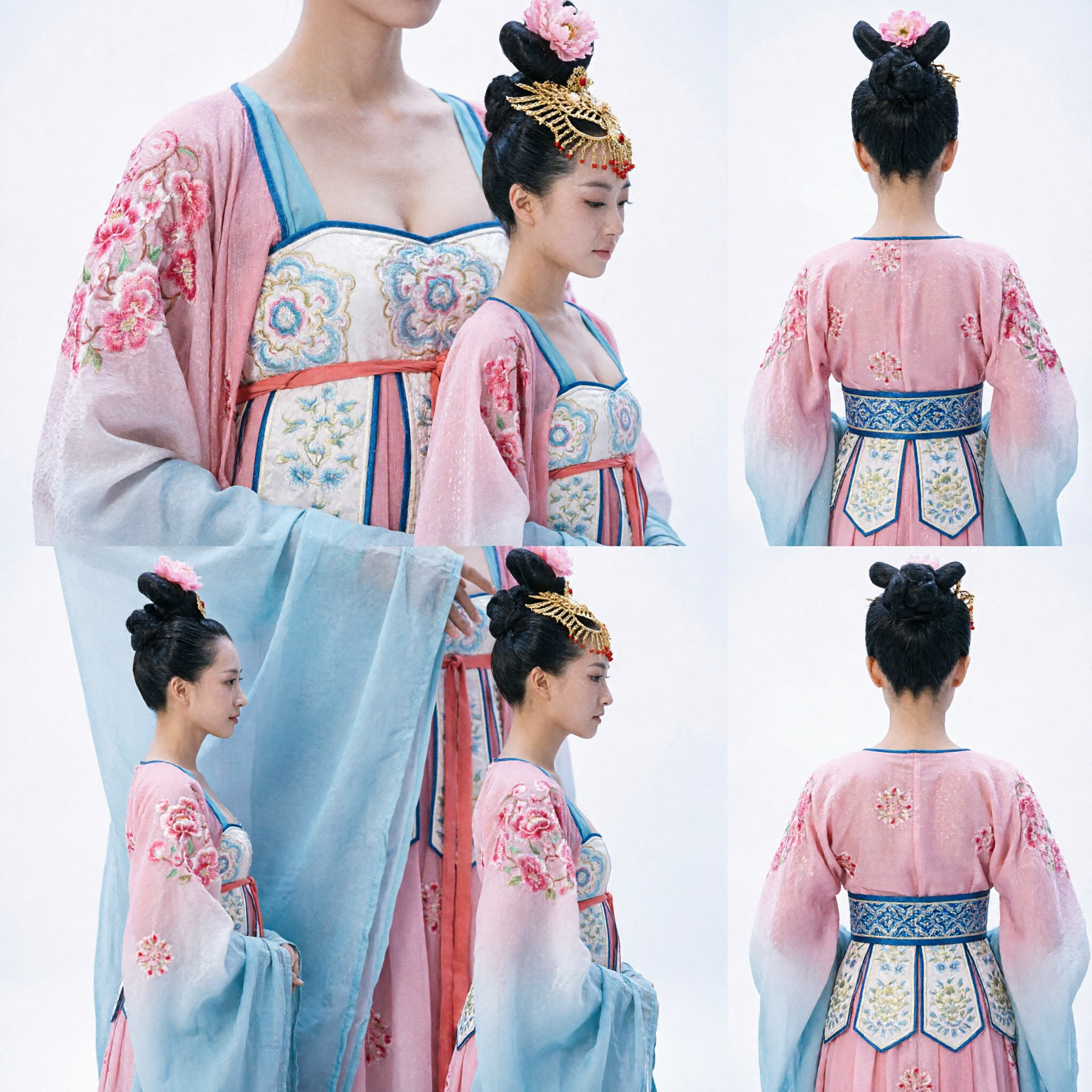 Women's Ancient Chinese Tang Dynasty Palace Maid Hanfu Costume Set for Dance Performance and Historical Cosplay - Asian Costume