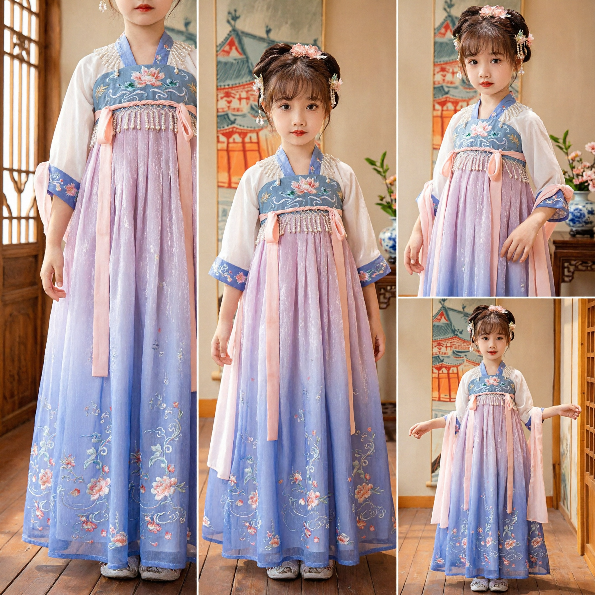Kids Traditional Chinese Hanfu Dress Ancient Princess Fairy Costume for Girls Performance Festival - Asian Costume