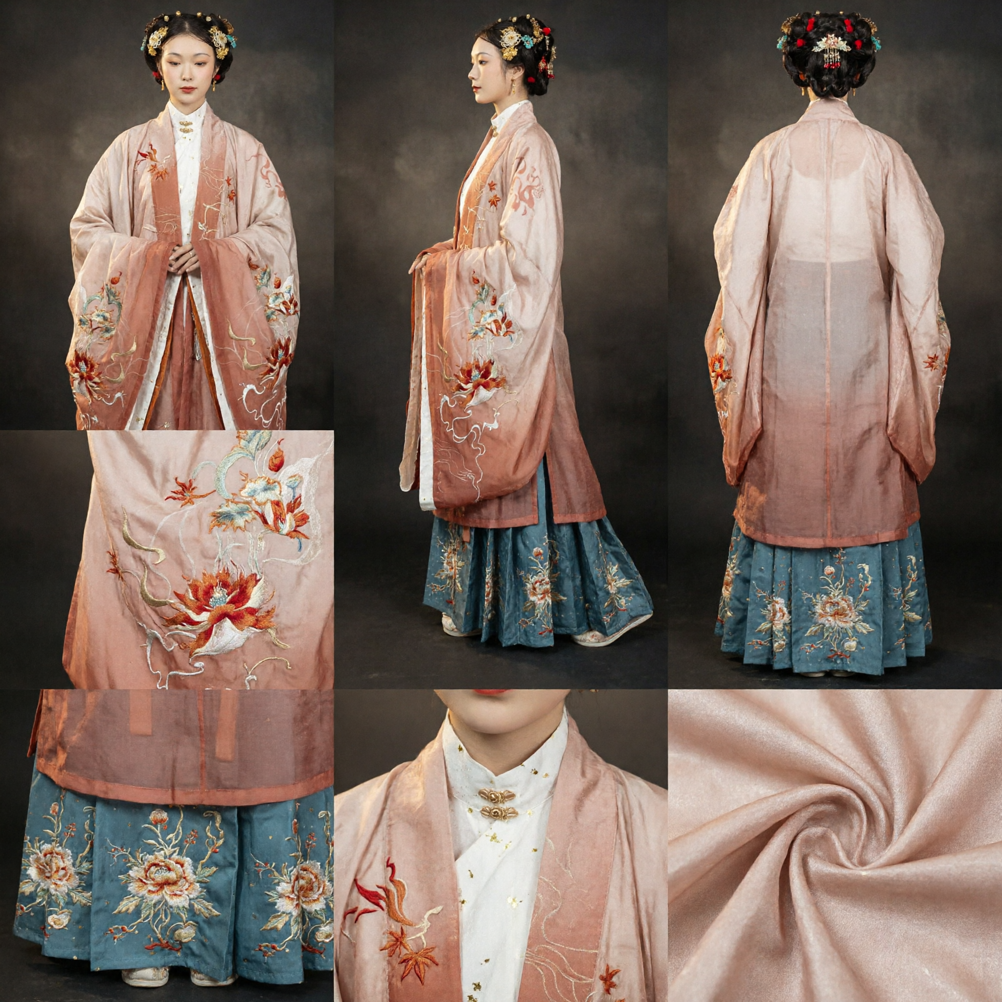 Elegant Pink Hanfu Ming Dynasty Style Robe with Crane Embroidery Traditional Chinese Wedding Costume for Women - Asian Costume