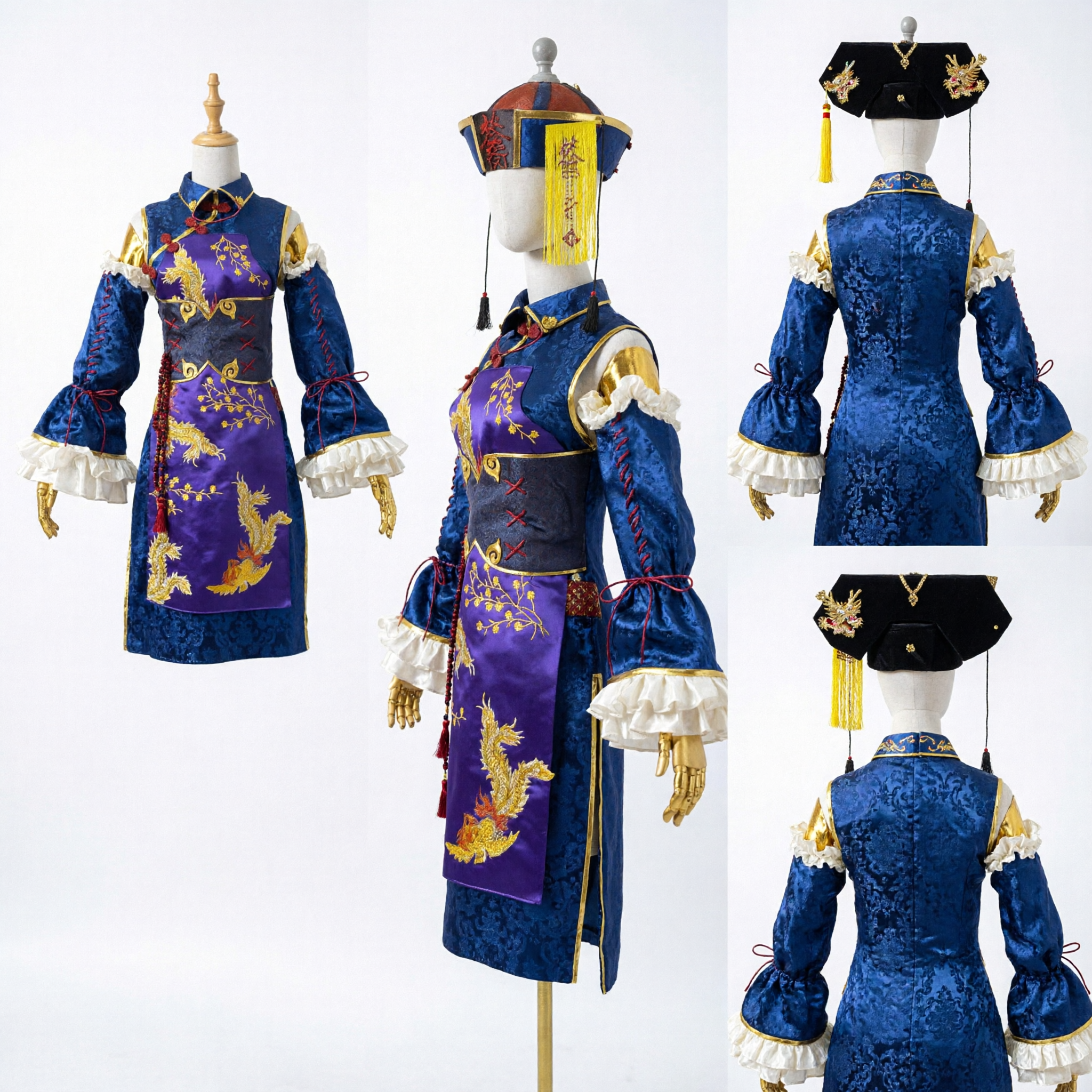 Traditional Chinese Jiangshi Hopping Vampire Cosplay Costume for Women Qing Dynasty Official Style Robe - Asian Costume