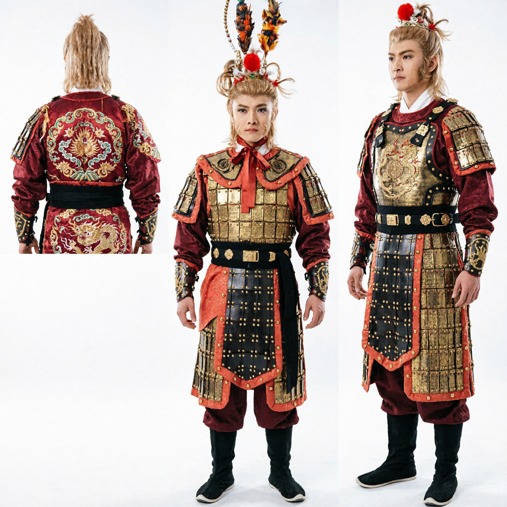 Traditional Chinese Monkey King Sun Wukong Costume Complete Armor Set Journey to the West Cosplay for Men Performance - Asian Costume