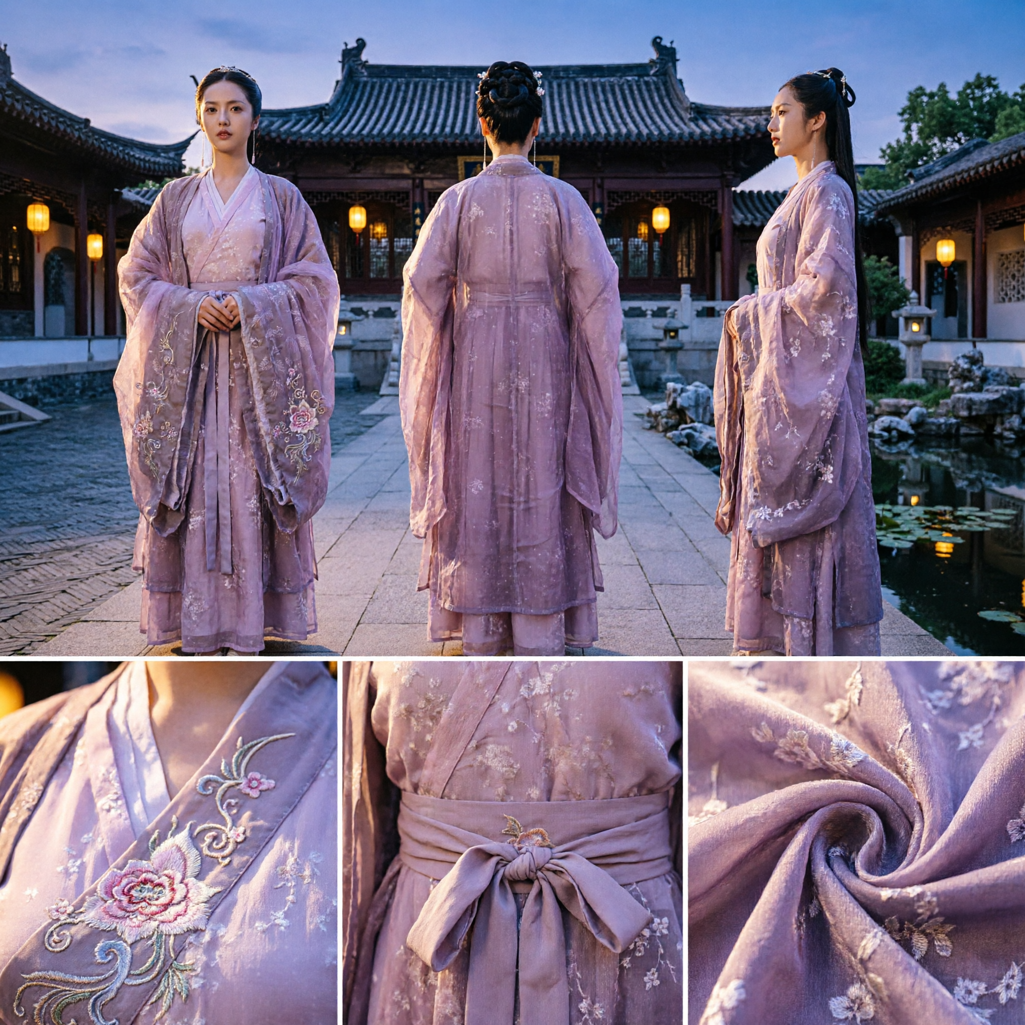 Traditional Chinese Hanfu Purple Ancient Fairy Dress Elegant Embroidered Robe for Women Cosplay - Asian Costume
