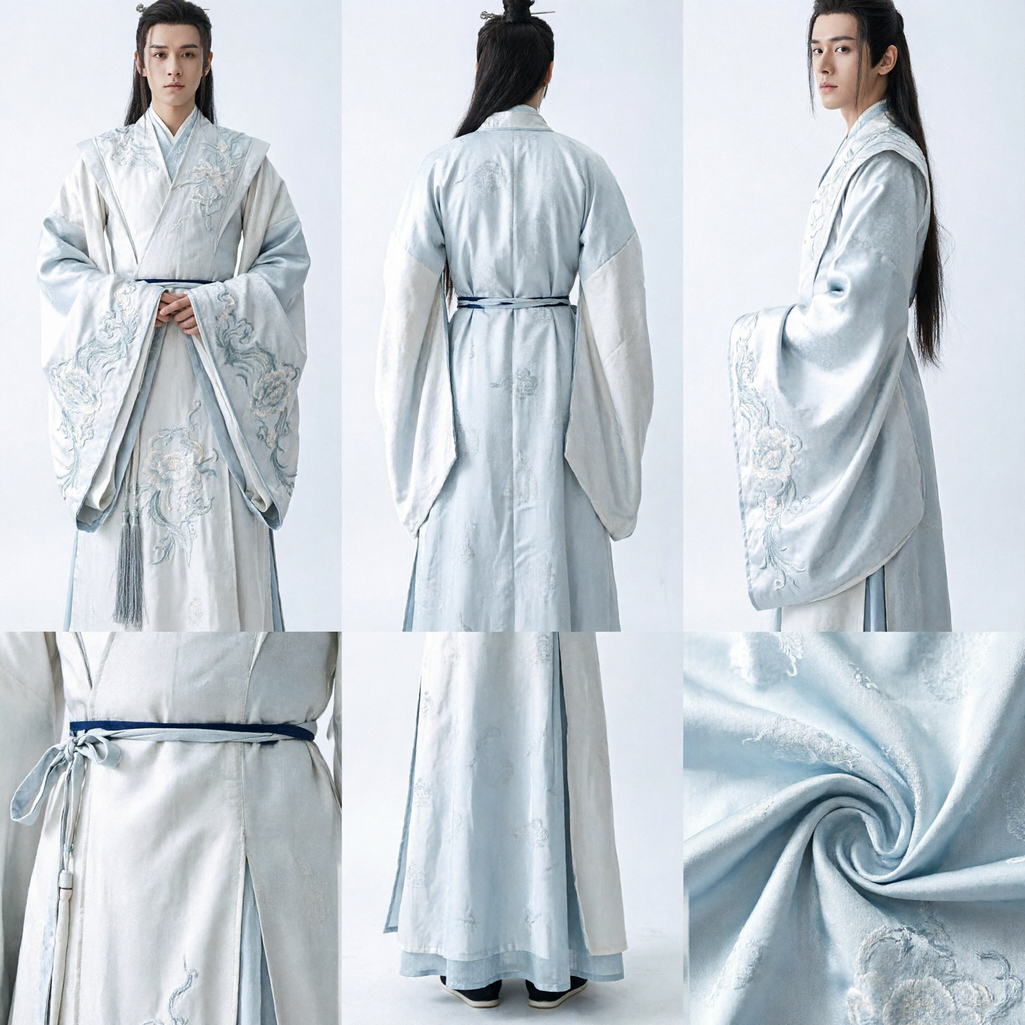 Traditional Chinese Hanfu Men's Costume Ancient Swordsman Robe Wuxia Xianxia Cosplay Outfit for Adults - Asian Costume
