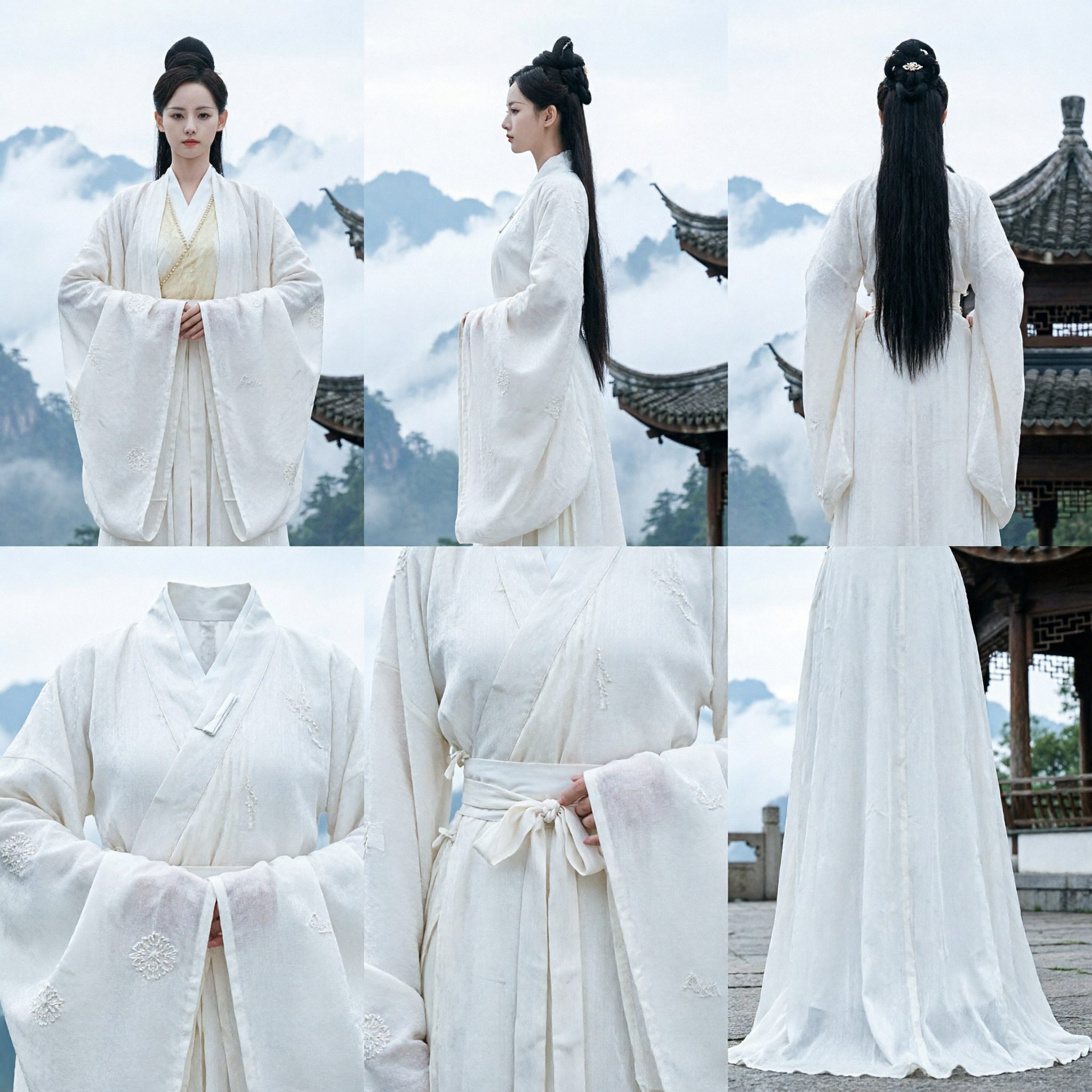 Traditional Chinese Hanfu White Fairy Dress Ancient Costume for Women Xianxia Cosplay Outfit - Asian Costume