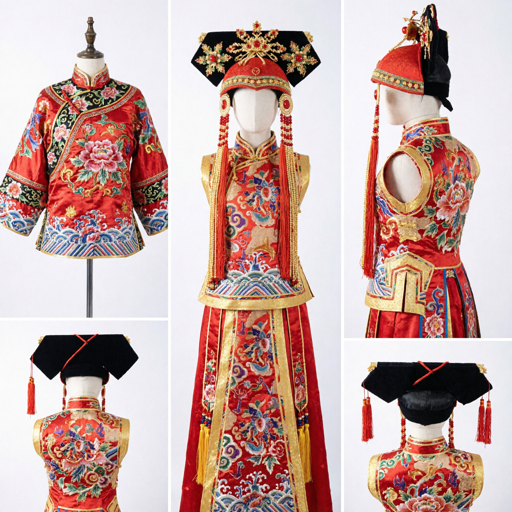 Traditional Chinese Peking Opera Costume Ancient Wedding Groom Red Embroidered Robe and Headdress Set for Stage Performance - Asian Costume