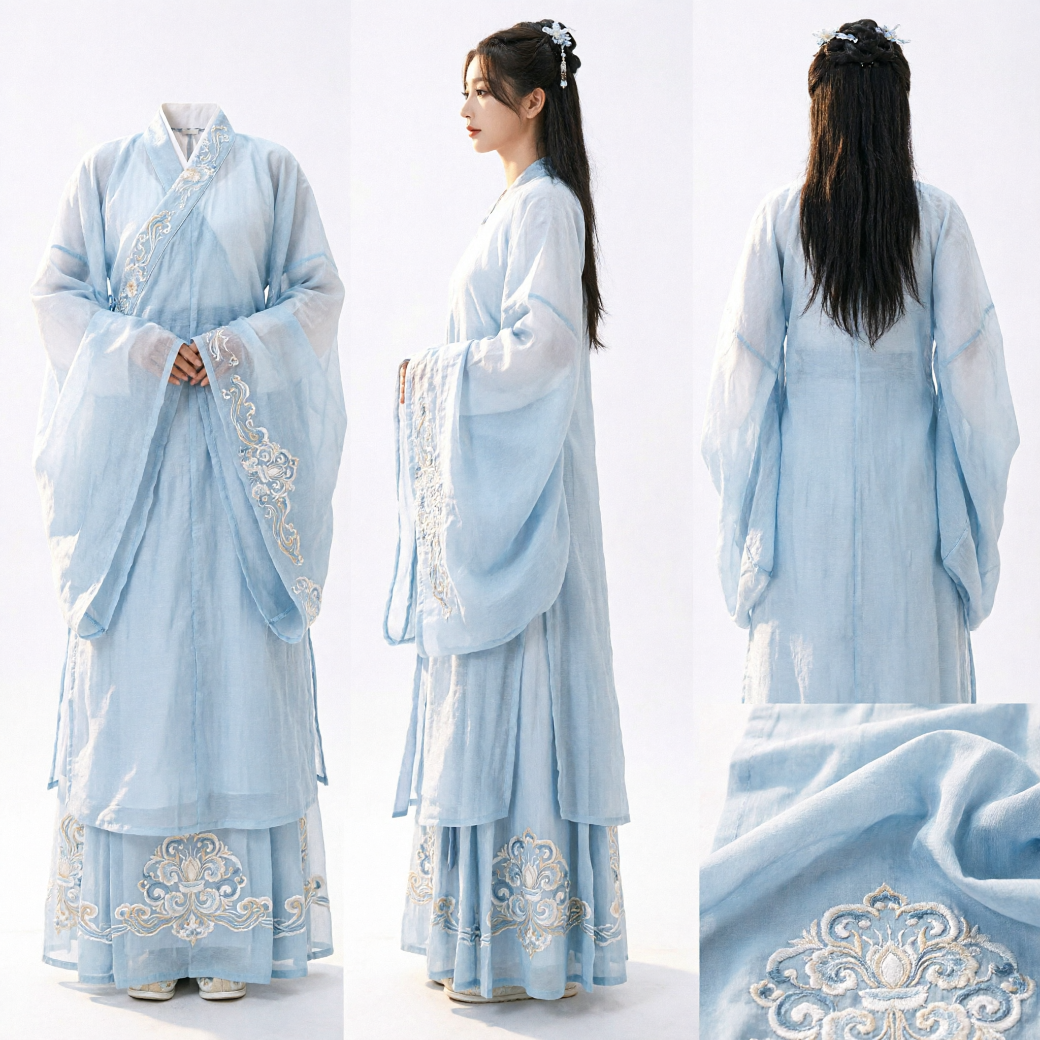 Traditional Chinese Hanfu White Ancient Fairy Costume Elegant Dress for Women Photography Cosplay - Asian Costume