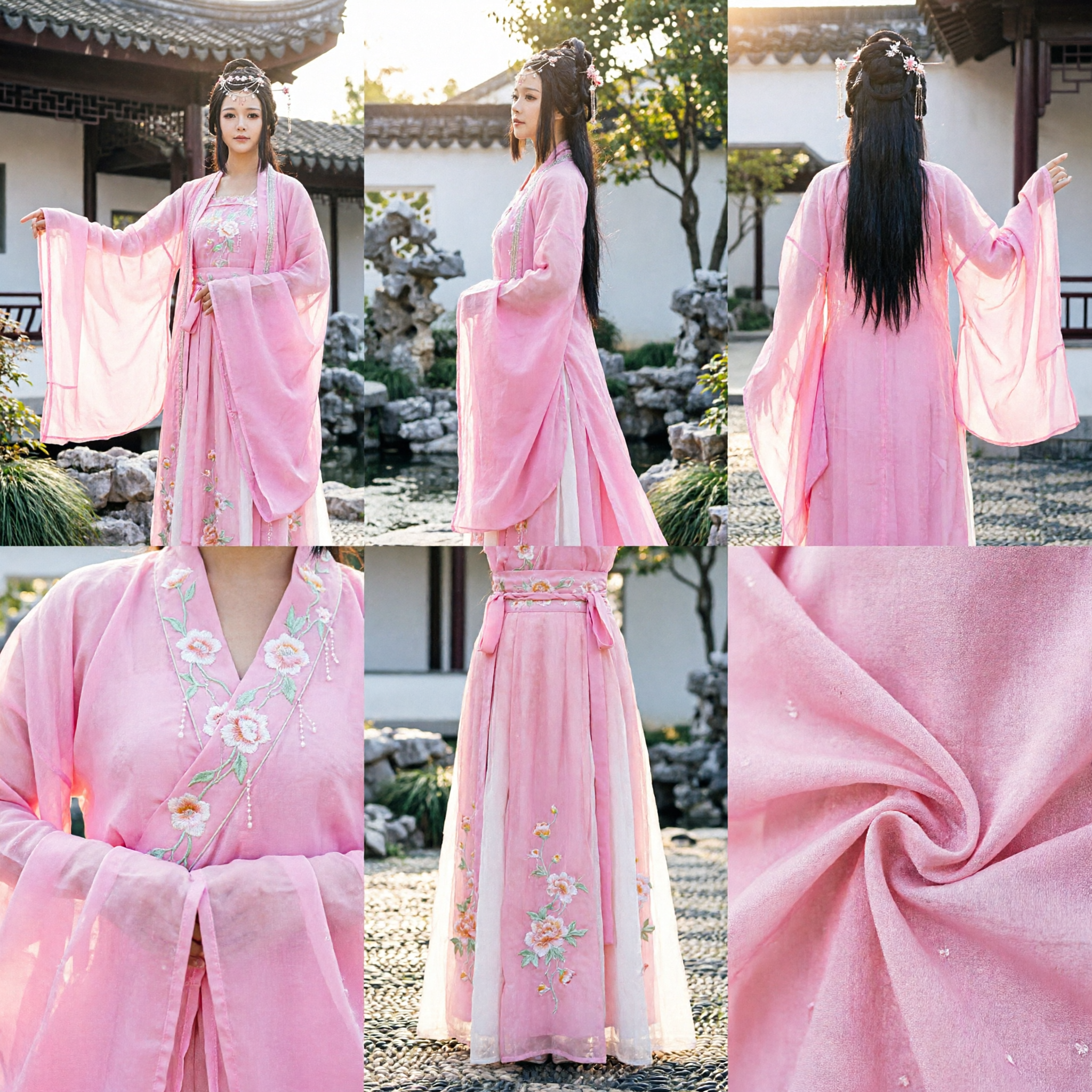 Pink Ancient Chinese Hanfu Dress Traditional Tang Dynasty Fairy Costume for Women Stage Performance Cosplay - Asian Costume