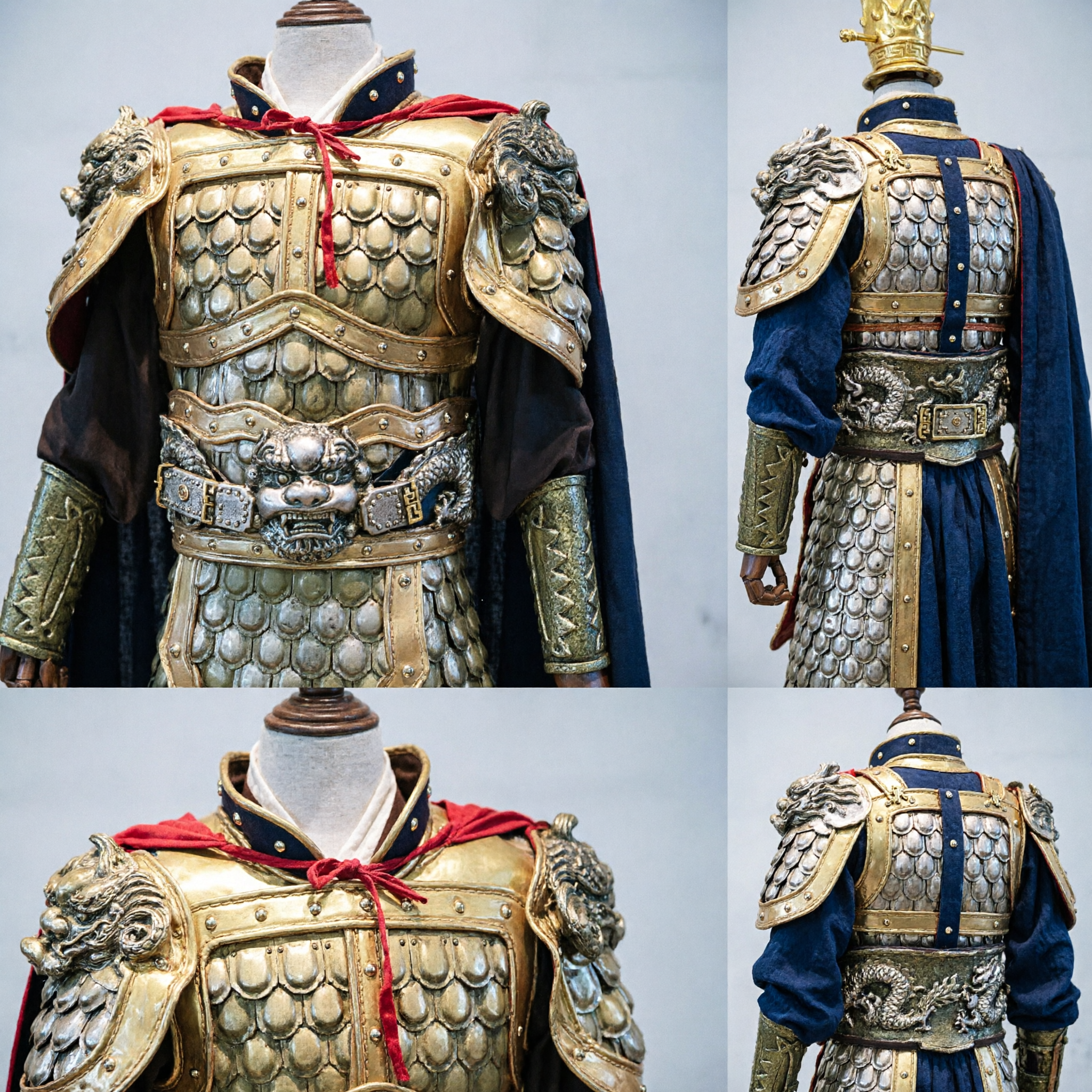 Ancient Chinese General Armor Cosplay Costume Three Kingdoms Warrior Historical Reenactment Outfit for Men - Asian Costume