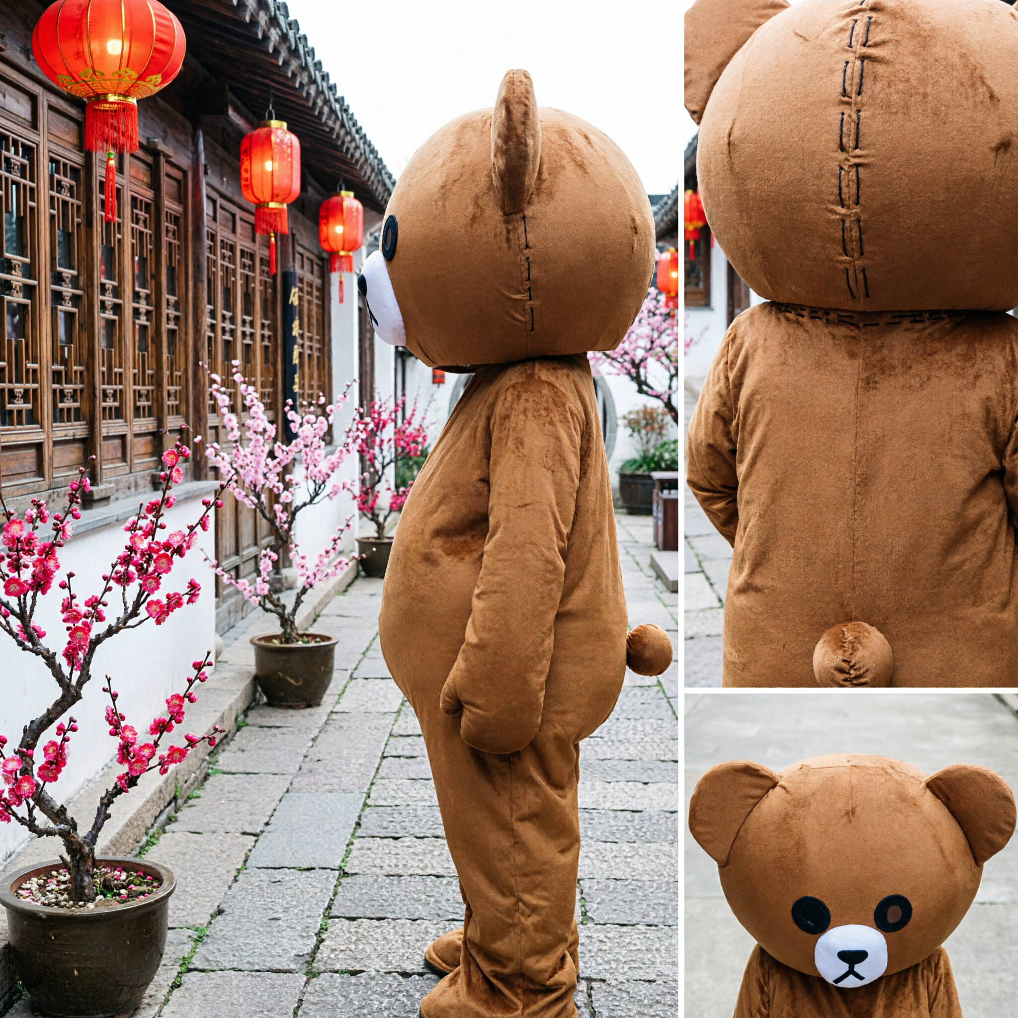 Adult Brown Bear Mascot Costume Walking Doll Suit for Theme Party Parade Event Promotion - Asian Costume