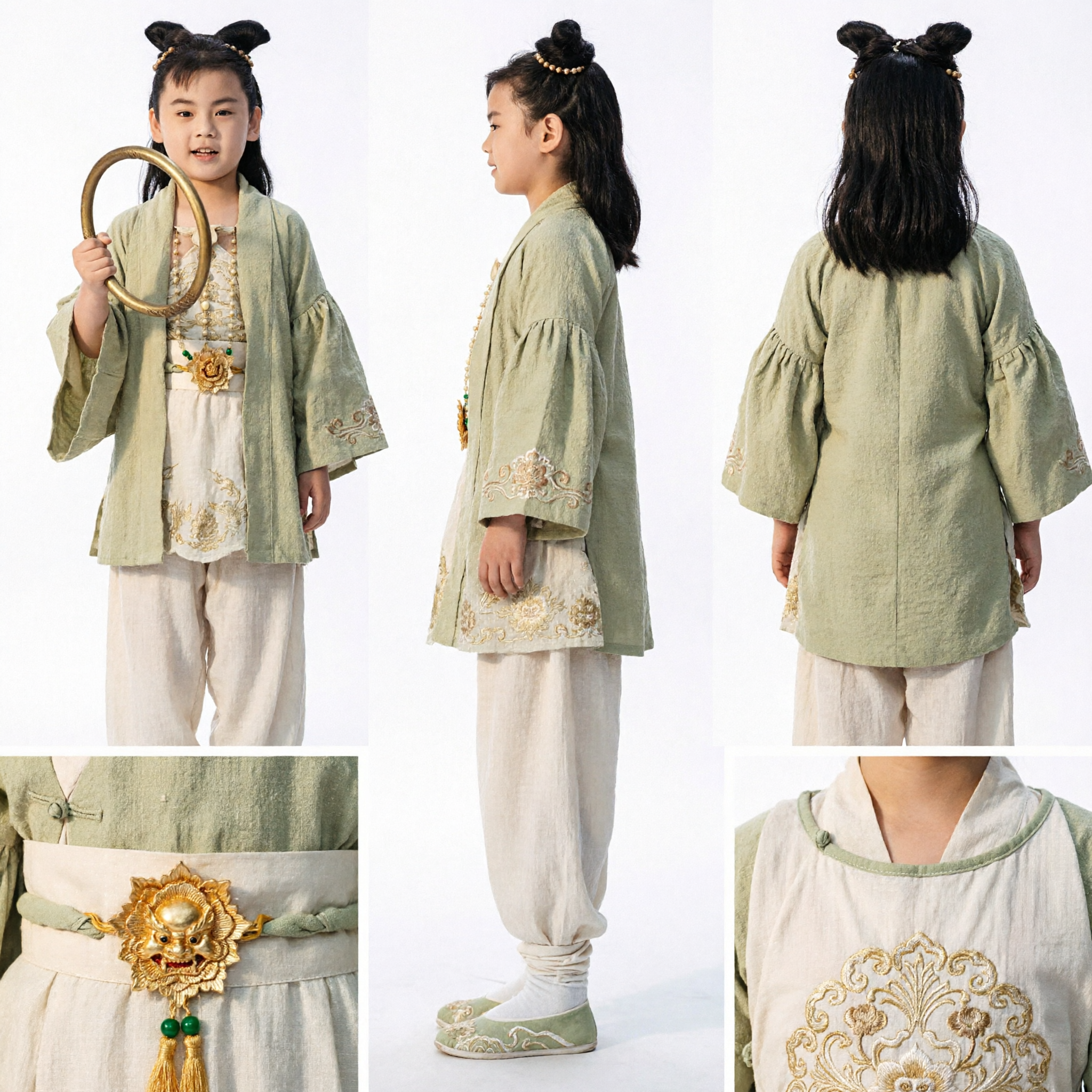 Boys Traditional Chinese Hanfu Costume Ancient Nezha Warrior Outfit Kids Cosplay Stage Performance Dress Up - Asian Costume