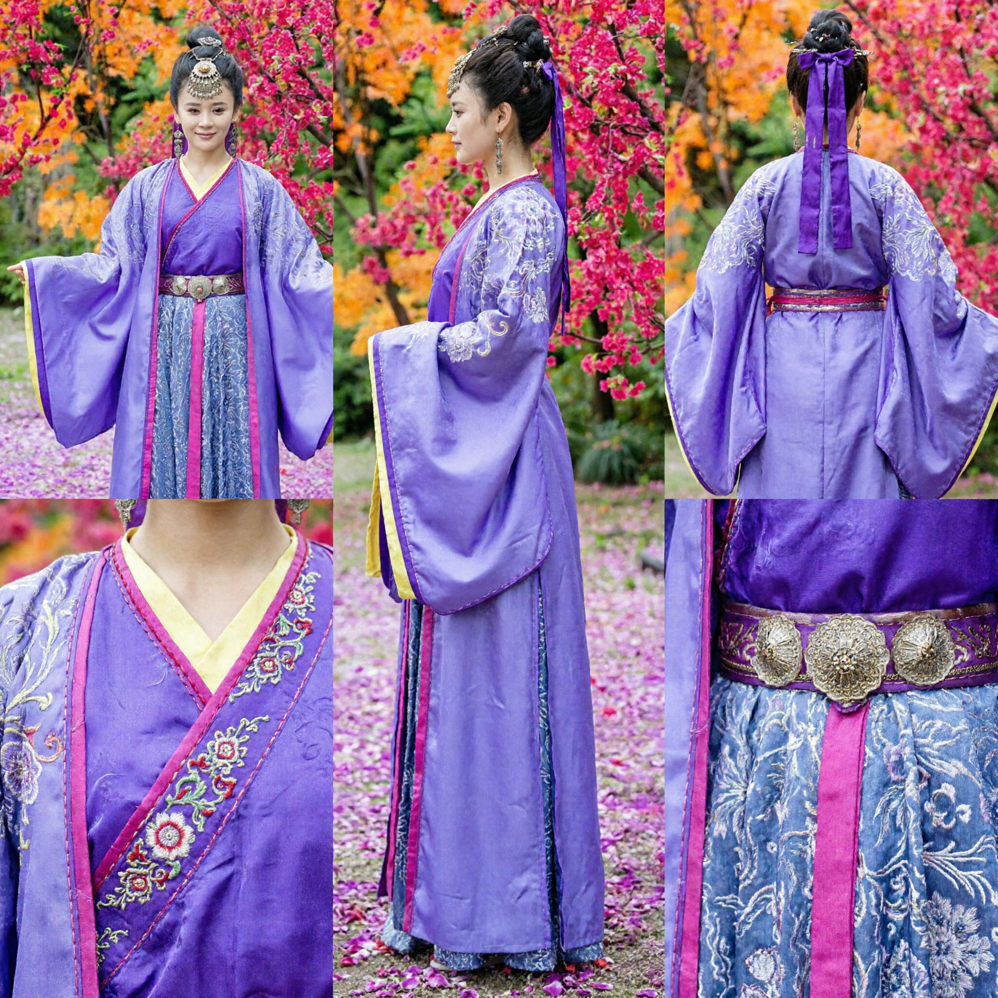 Women's Purple Blue Hanfu Traditional Chinese Ancient Costume Fairy Dress for Cosplay Performance - Asian Costume