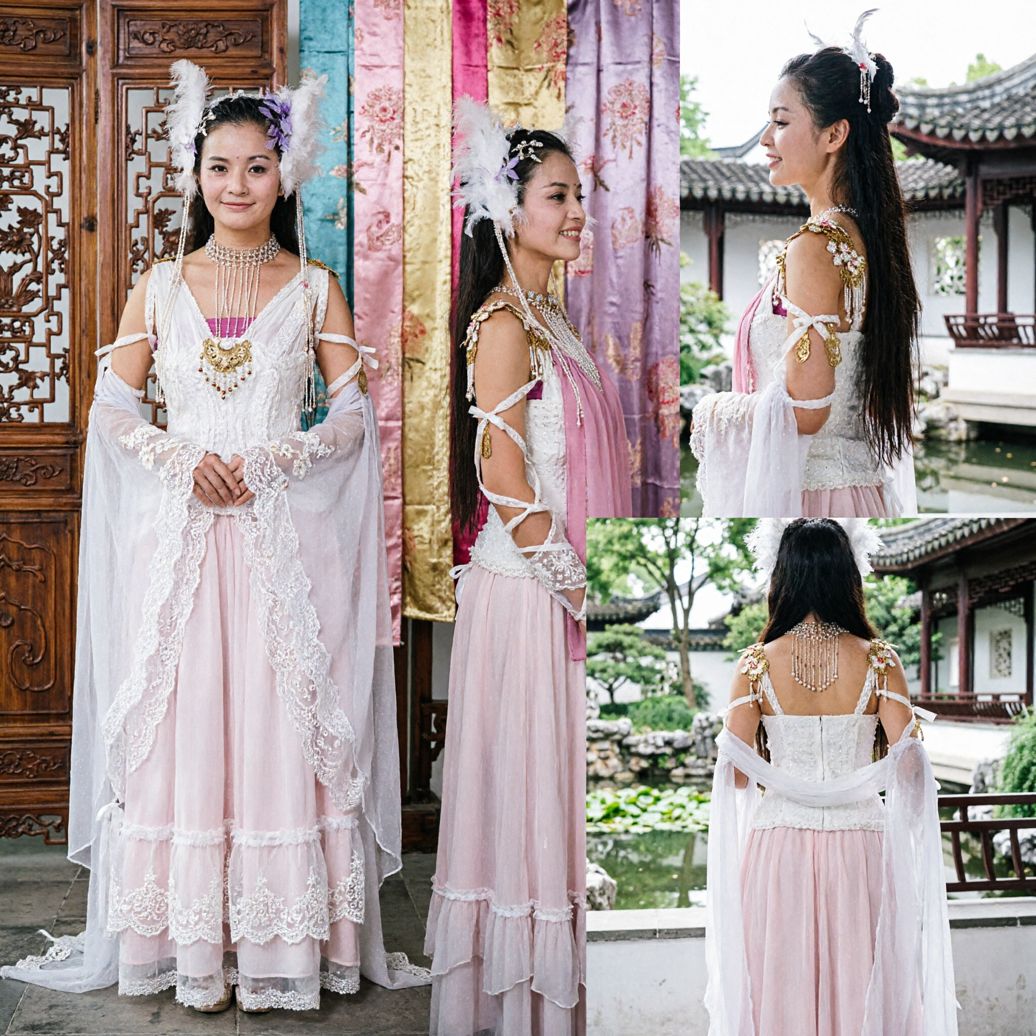 Elegant White Ancient Chinese Fairy Princess Costume Traditional Fantasy Hanfu Dress for Women Cosplay and Stage Performance - Asian Costume