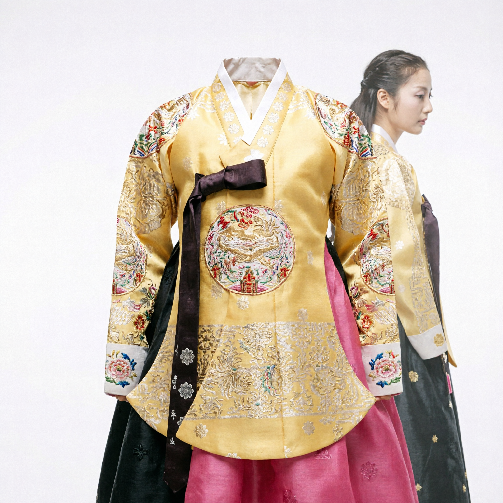 Luxurious Yellow and Magenta Korean Hanbok Traditional Dress for Women Ancient Palace Lady Costume Performance Wear - Asian Costume