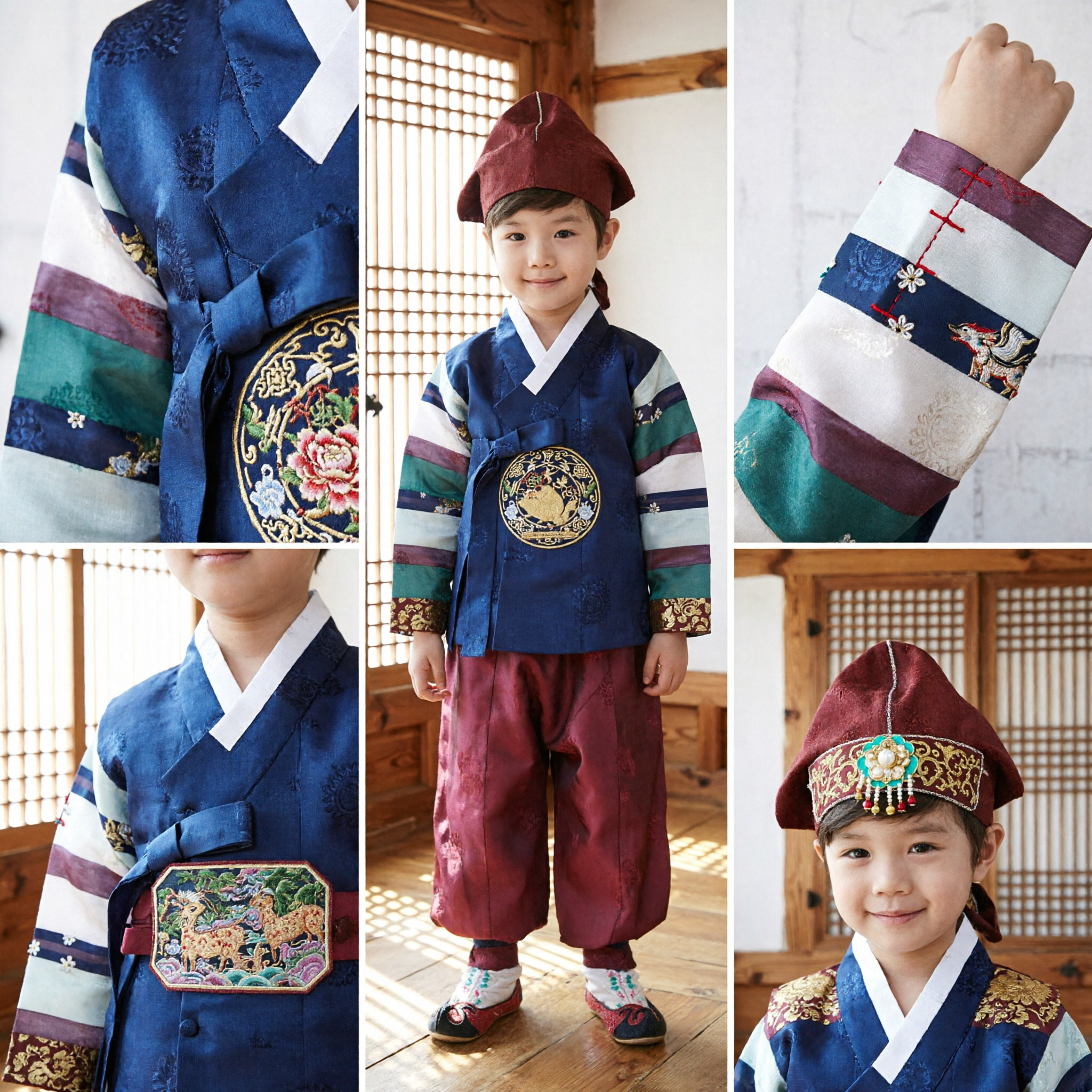 Boys Traditional Korean Hanbok Set Complete Costume for Dol Birthday Wedding and Holidays - Asian Costume