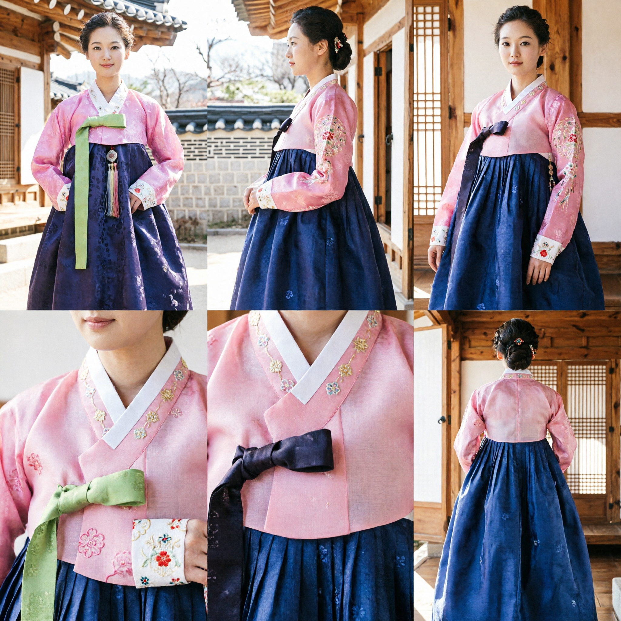 Elegant Pink and Purple Traditional Korean Hanbok Costume Dress for Women Wedding Ceremony and Cultural Events - Asian Costume