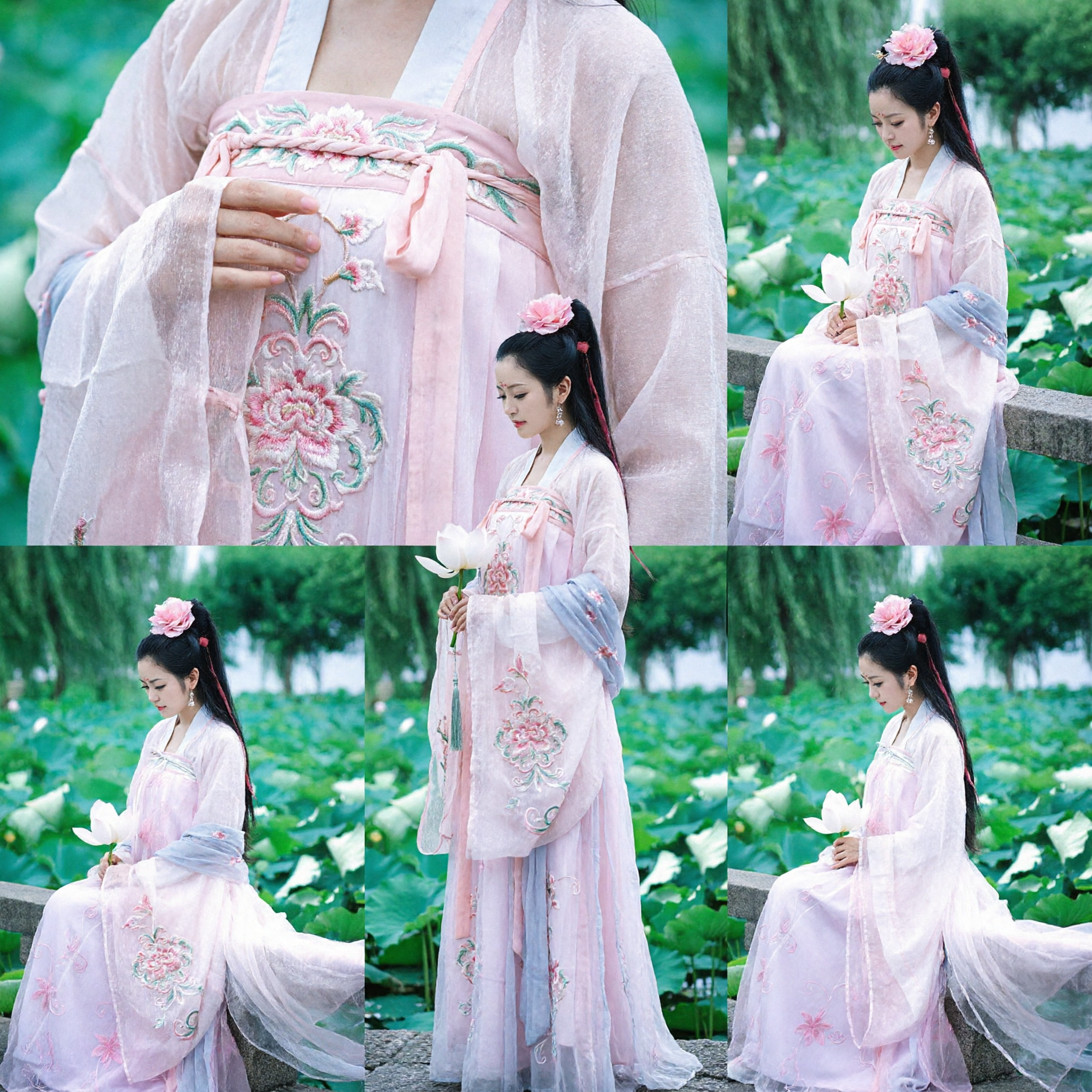 Elegant Ancient Chinese Hanfu Dress Traditional Pink and White Fairy Costume for Women Photography and Festivals - Asian Costume