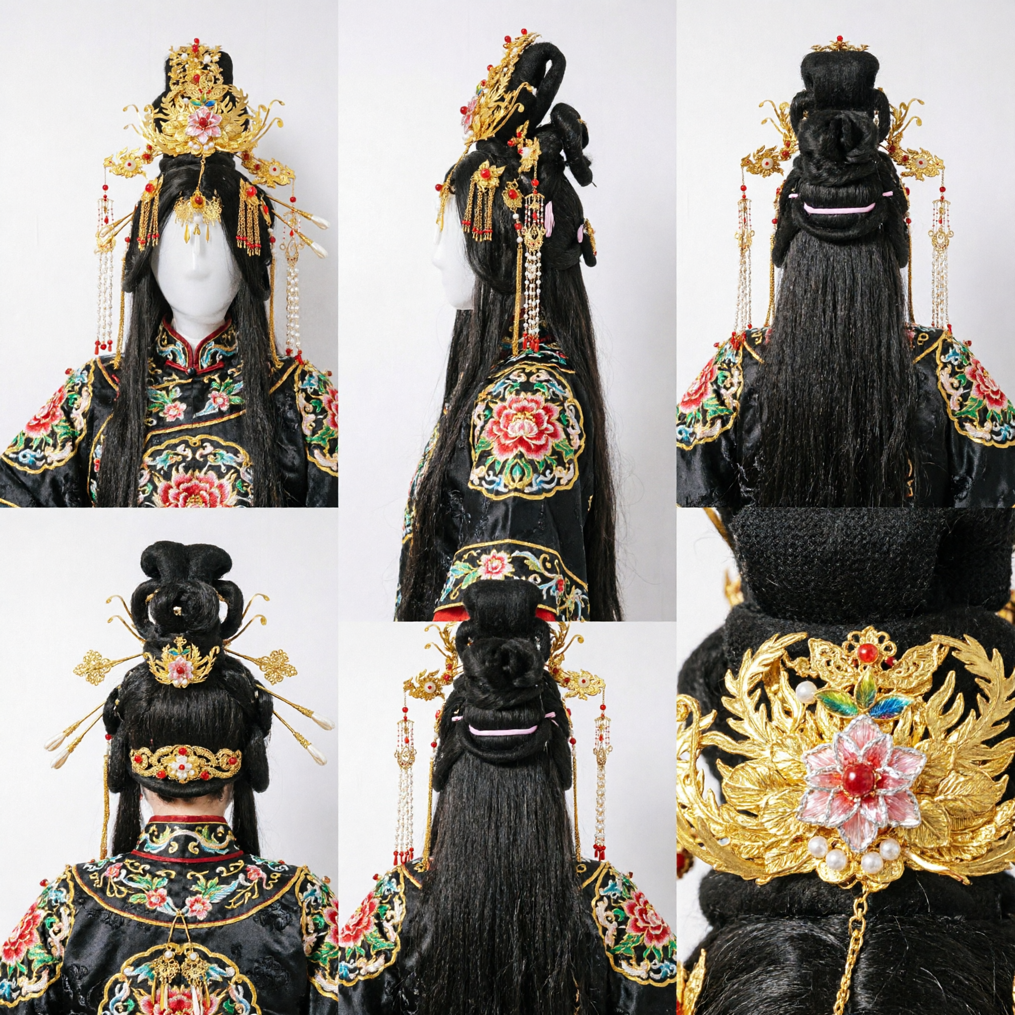 Exquisite Ancient Chinese Phoenix Hair Crown Gold Hanfu Wedding Bride Headdress Traditional Costume Accessory - Asian Costume