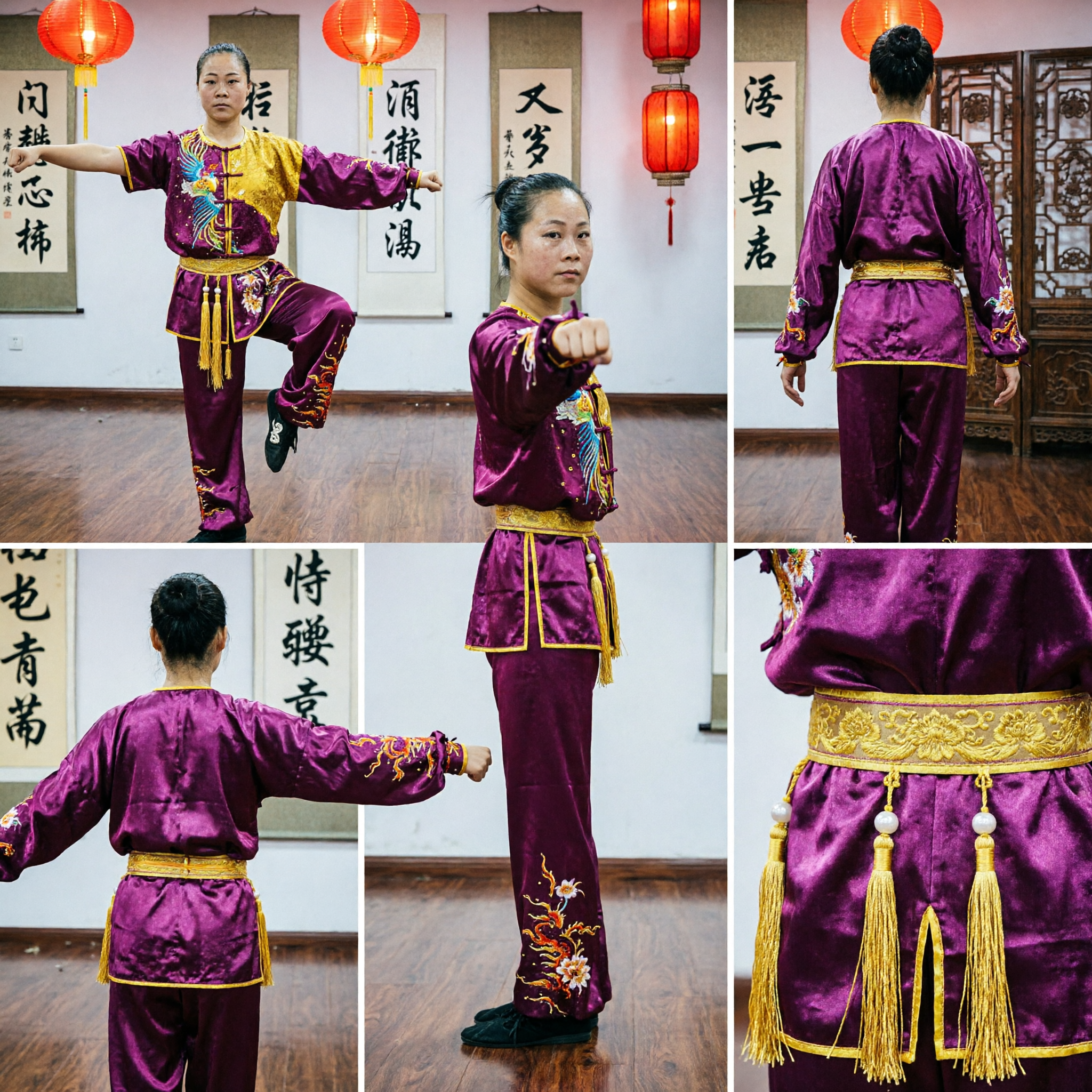 Women's Professional Wushu Kung Fu Competition Uniform Purple Dragon Embroidery Traditional Martial Arts Changquan Suit - Asian Costume