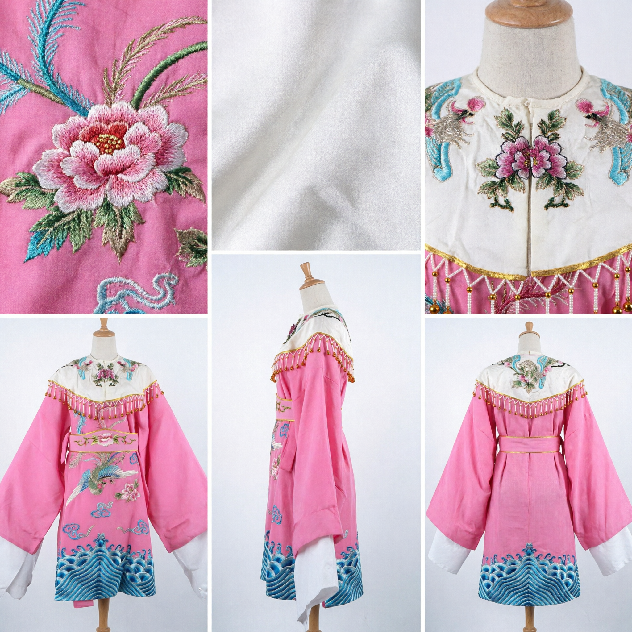 Traditional Chinese Opera Costume Pink Phoenix Embroidery Robe Ancient Princess Dress for Stage Performance - Asian Costume