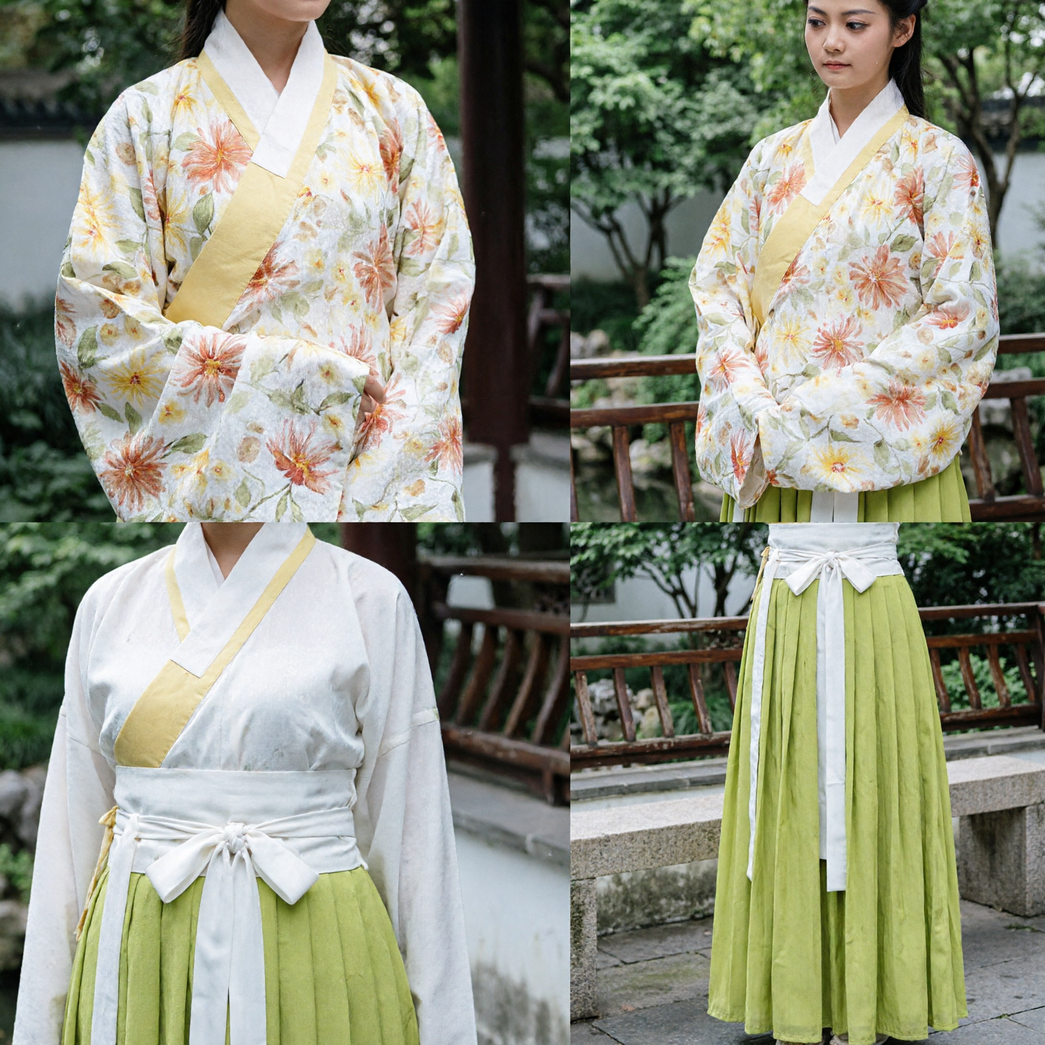 Elegant Floral Hanfu Traditional Chinese Clothing Women's Ancient Costume Ruqun Set for Cultural Events and Cosplay - Asian Costume