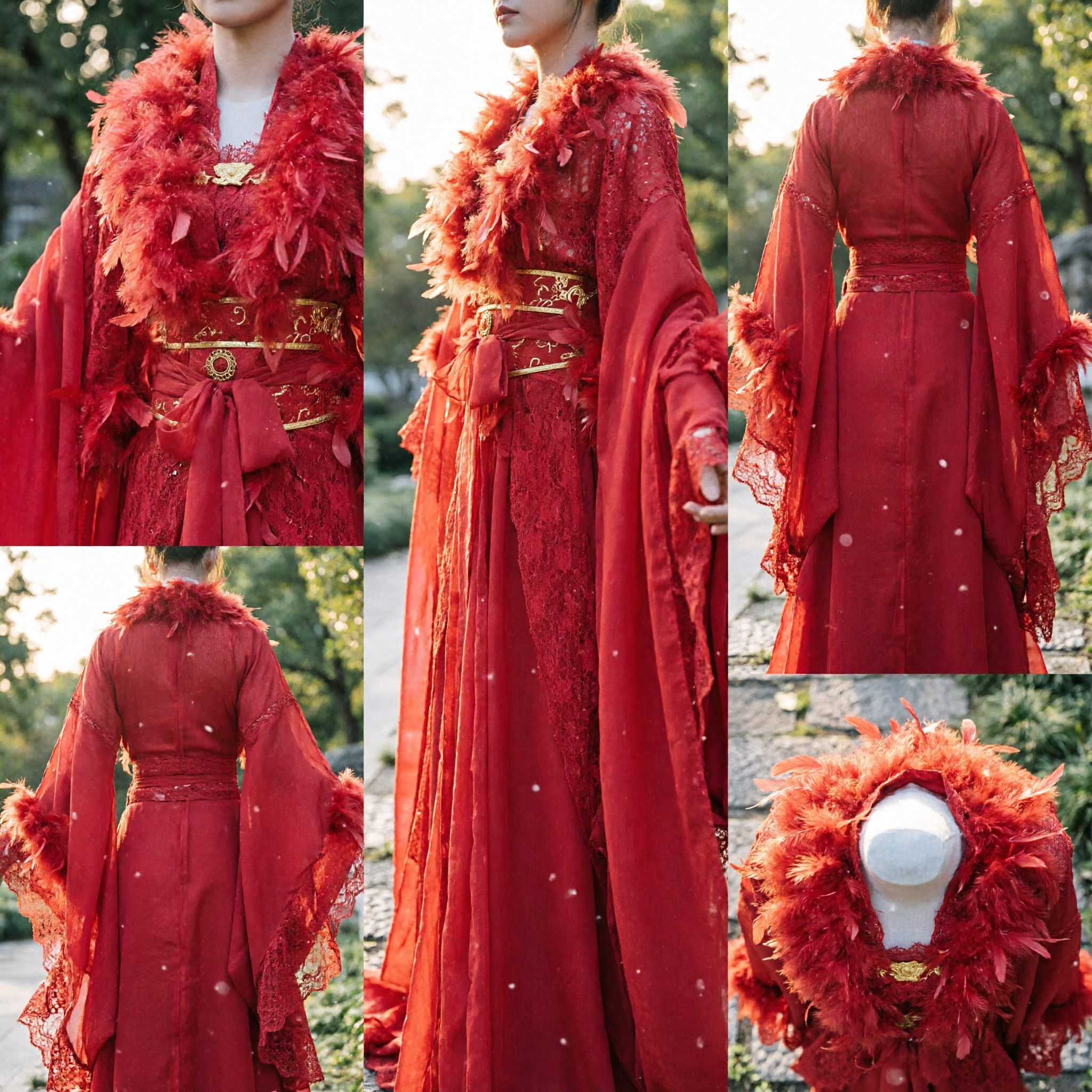 Exquisite Red Ancient Chinese Hanfu Princess Dress Traditional Fantasy Costume for Women Cosplay - Asian Costume
