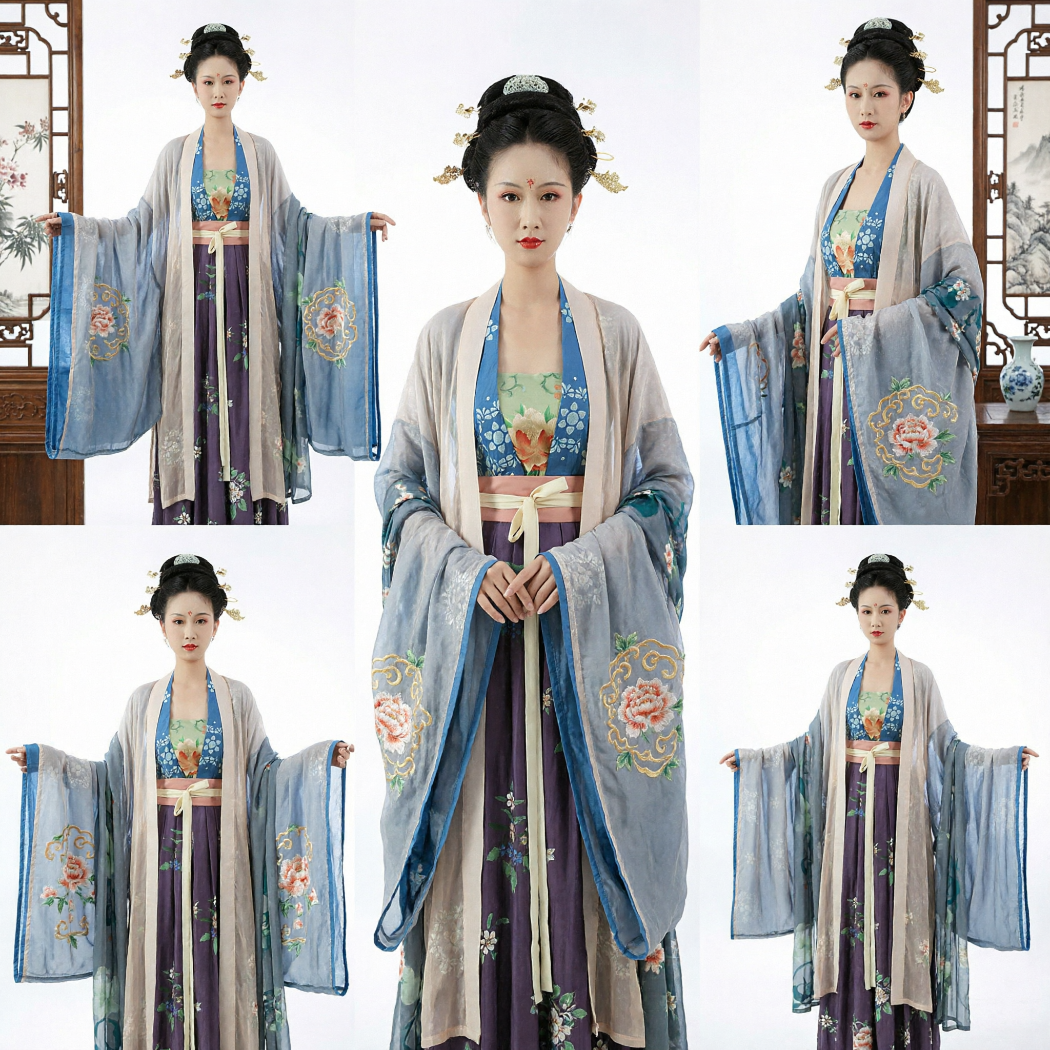 Elegant Tang Dynasty Hanfu Costume Set for Women Traditional Ancient Chinese Clothing for Cosplay - Asian Costume