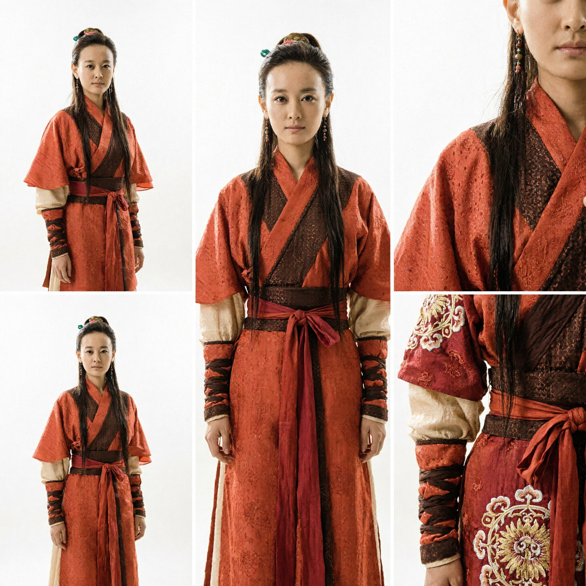 Women's Ancient Chinese Wuxia Swordswoman Hanfu Costume Red Martial Arts Robe Historical Cosplay Outfit - Asian Costume