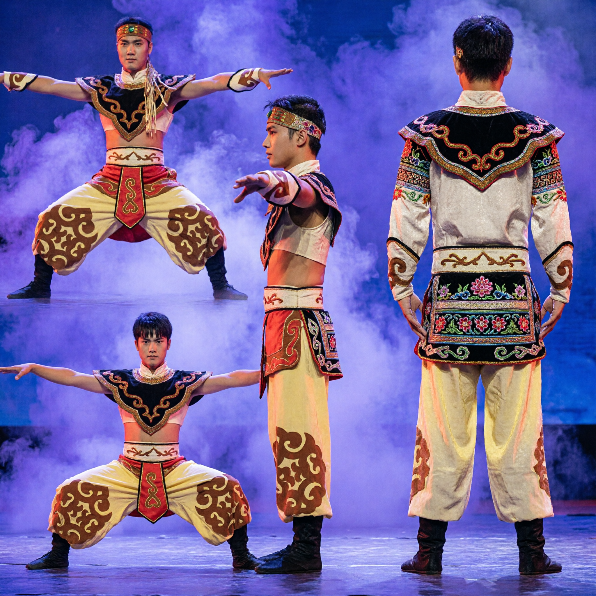 Men's Traditional Chinese Yellow Warrior Dance Costume Folk Stage Performance Outfit for Cultural Festivals - Asian Costume
