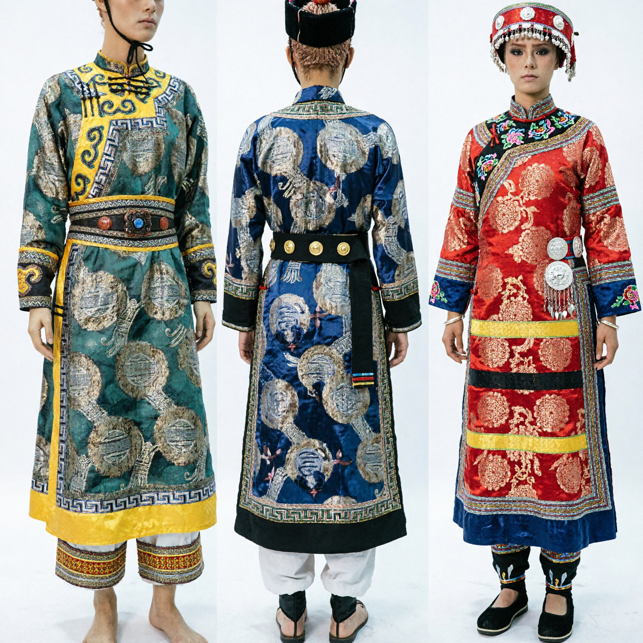 Tradycyjny Mongolski Strój Narodowy dla Mężczyzn i Kobiet, Komplet z Haftowanymi Szatami na Festiwale i Wesela - Asian Costume