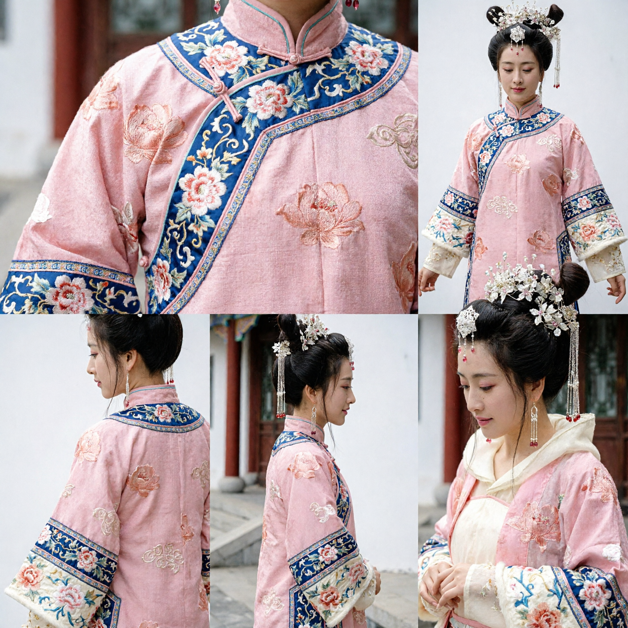 Set di Accessori Esquisiti per Capelli Hanfu Cinese Tradizionale Forcine Argento Perle Pendenti per Cosplay in Costume Antico - Asian Costume