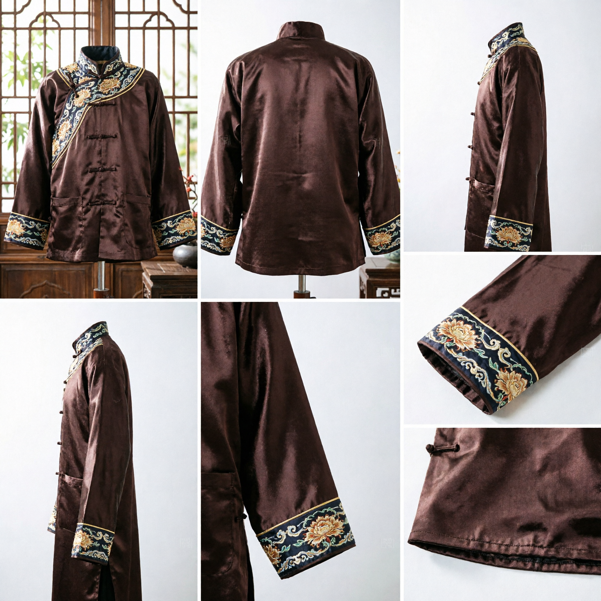 태극권 쿵푸 명상 및 캐주얼 데일리 웨어용 클래식 브라운 퀼팅 불교 승려 슈즈 - Asian Costume