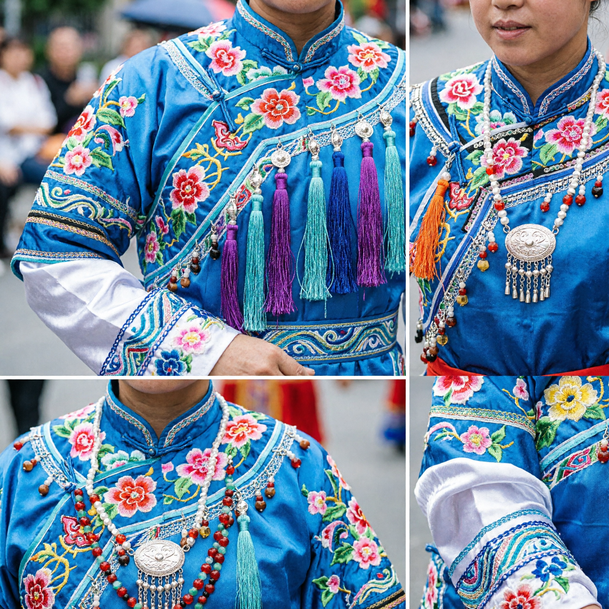 Costume de danse folklorique chinoise traditionnelle de la danse du cheval, robe dragon bleue style opéra, tenue de spectacle pour adultes - Asian Costume