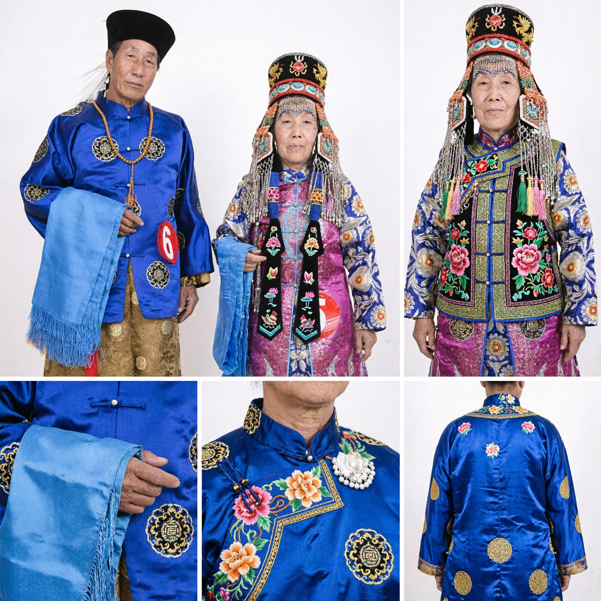 Tradycyjny mongolski etniczny zestaw strojów ślubnych dla mężczyzn i kobiet, odzież do tańca kulturowego - Asian Costume