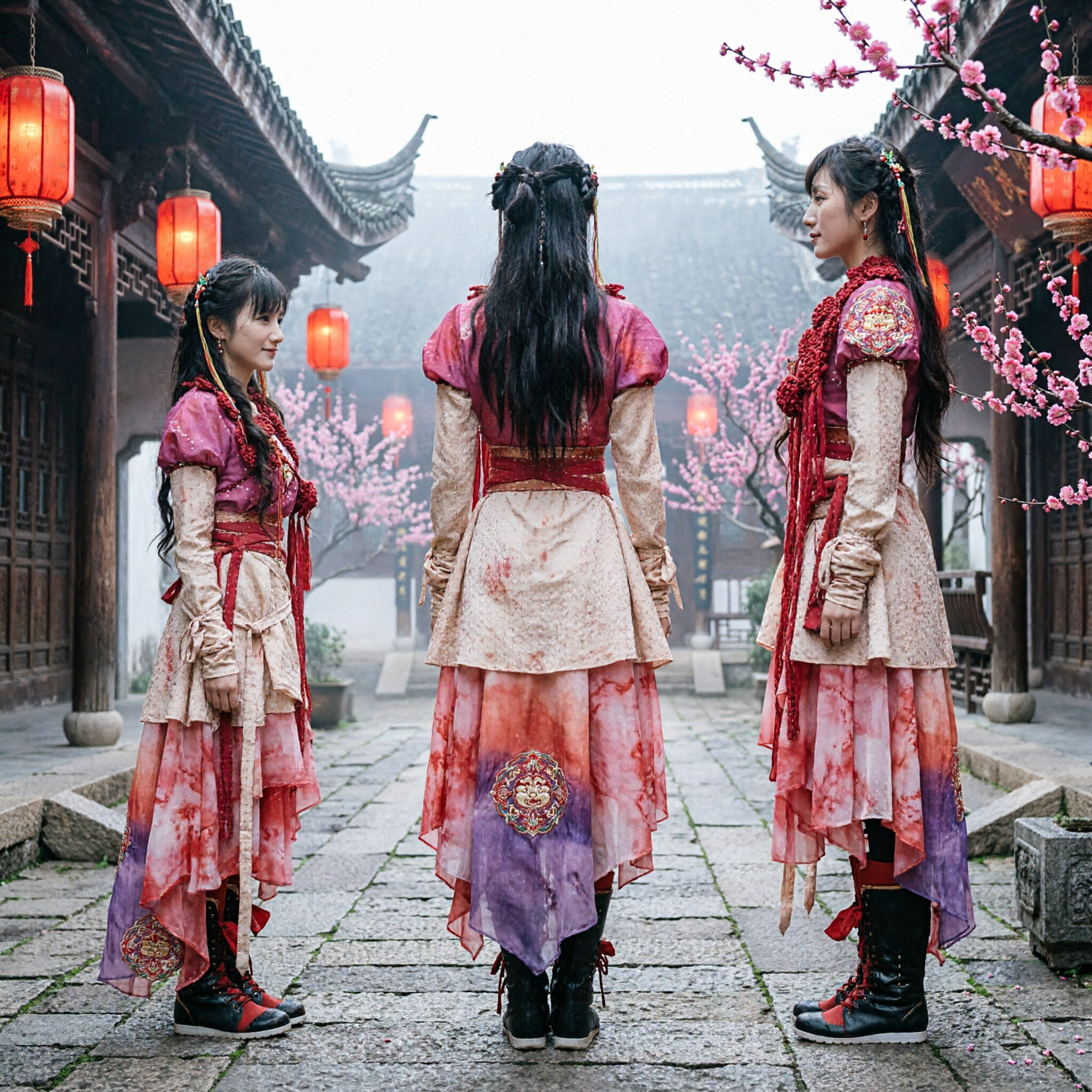 Chinese Paladin 3 Tang Xuejian Cosplay-Kostüm Rosa Wuxia-Fantasiekleid für Frauen Halloween - Asian Costume