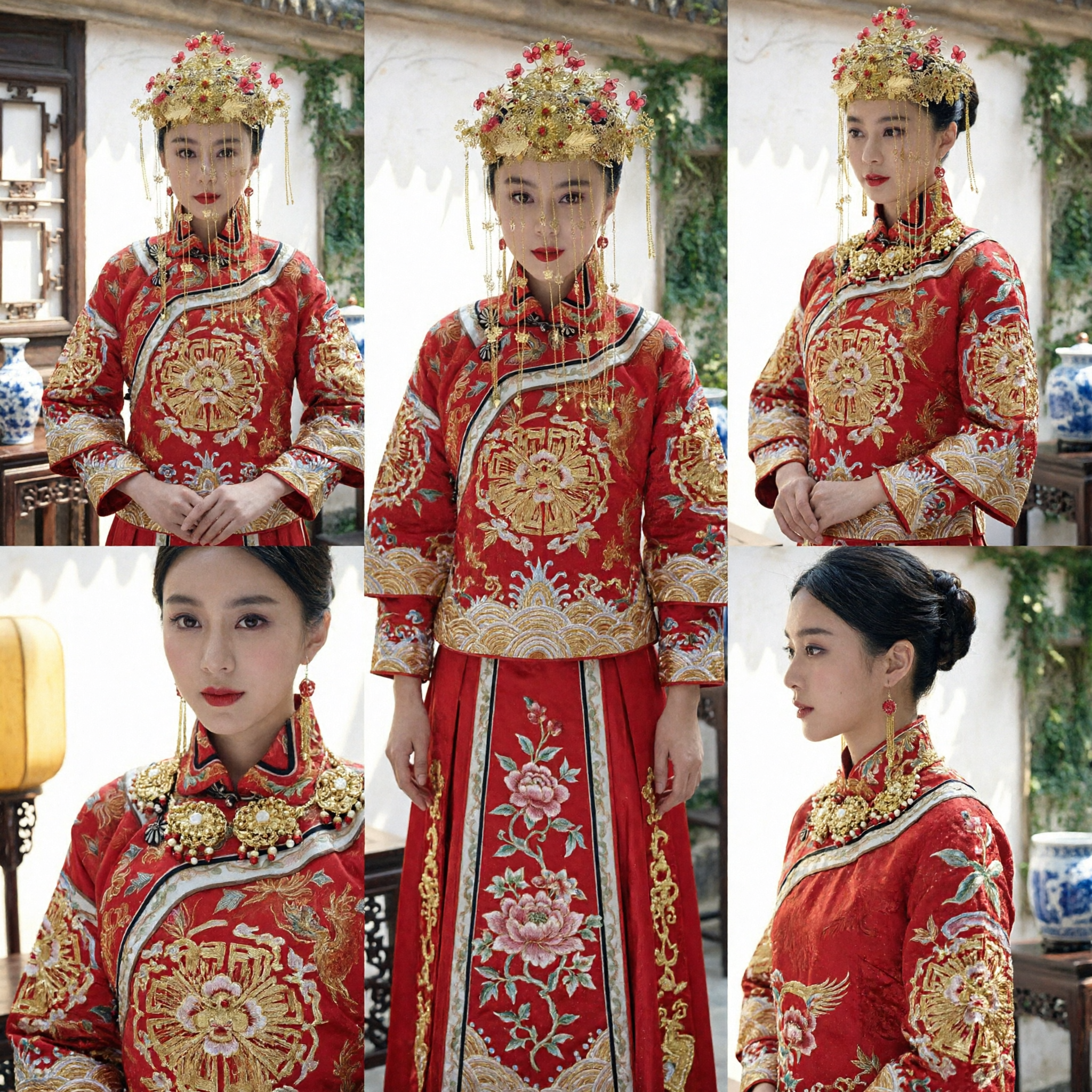 Accesorios para el Cabello de Oro Corona Fénix de Boda China Tradicional, Tocado Antiguo de Novia para Traje Hanfu - Asian Costume