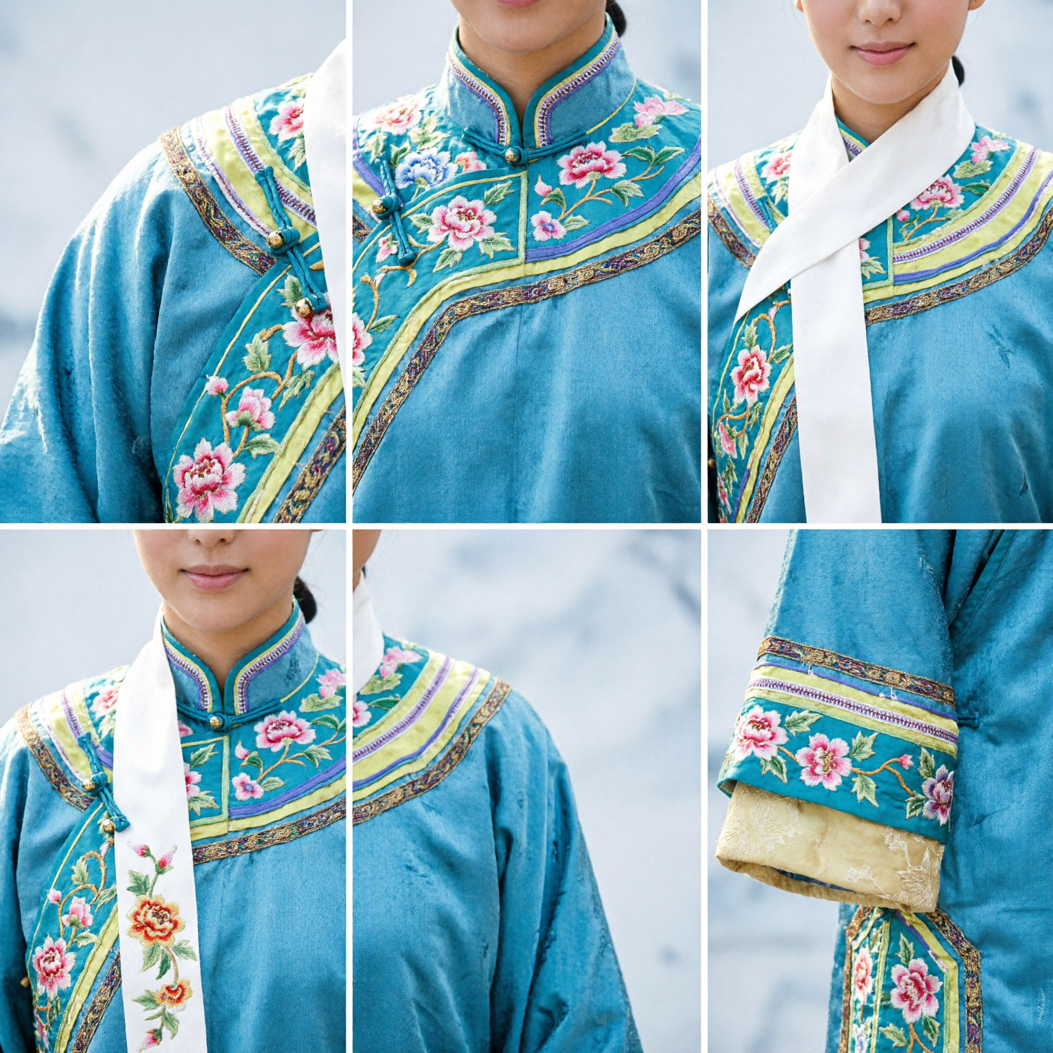 Acessórios de Cabelo Manchu da Dinastia Qing Tradicional Chinesa, Adorno de Cabeça do Palácio para Mulheres em Cosplay e Performance Dramática - Asian Costume