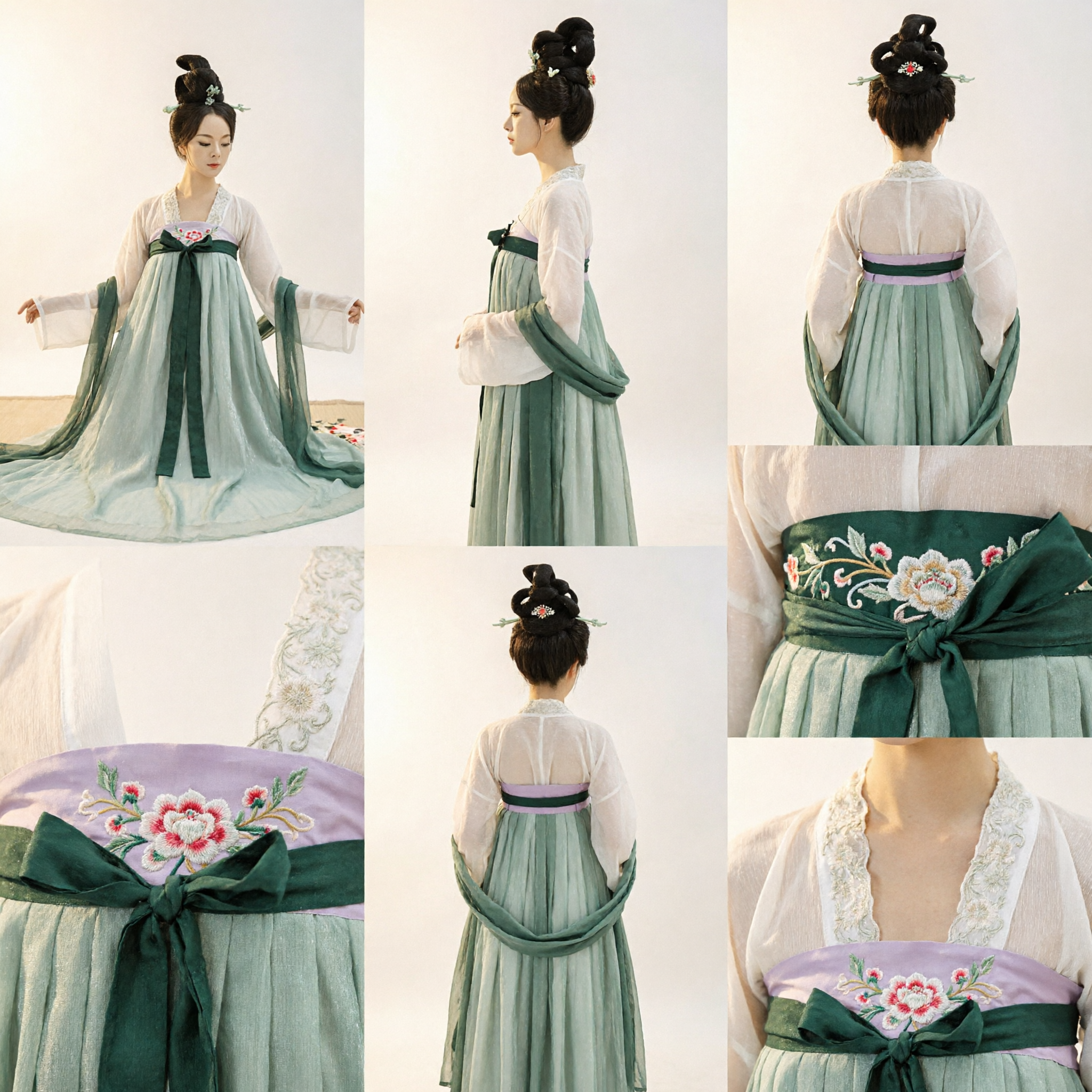 Elegante Hanfu Ruqun Verde de la Dinastía Tang, Traje Tradicional Chino Antiguo para Cosplay de Mujer - Asian Costume