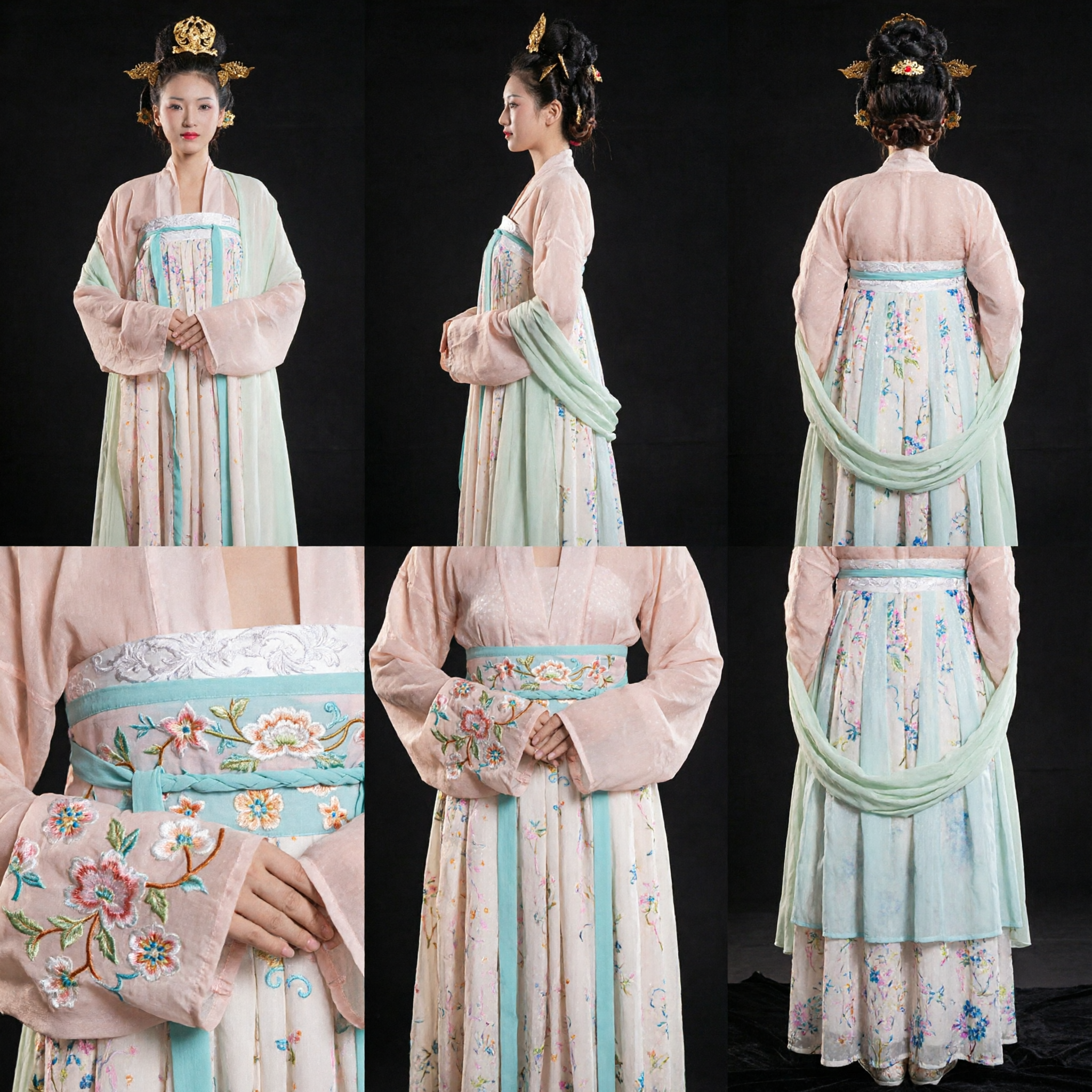 Elegante Costume Hanfu Tradizionale Cinese Abito Antico da Dama di Palazzo della Dinastia Tang per Fotografia Femminile - Asian Costume
