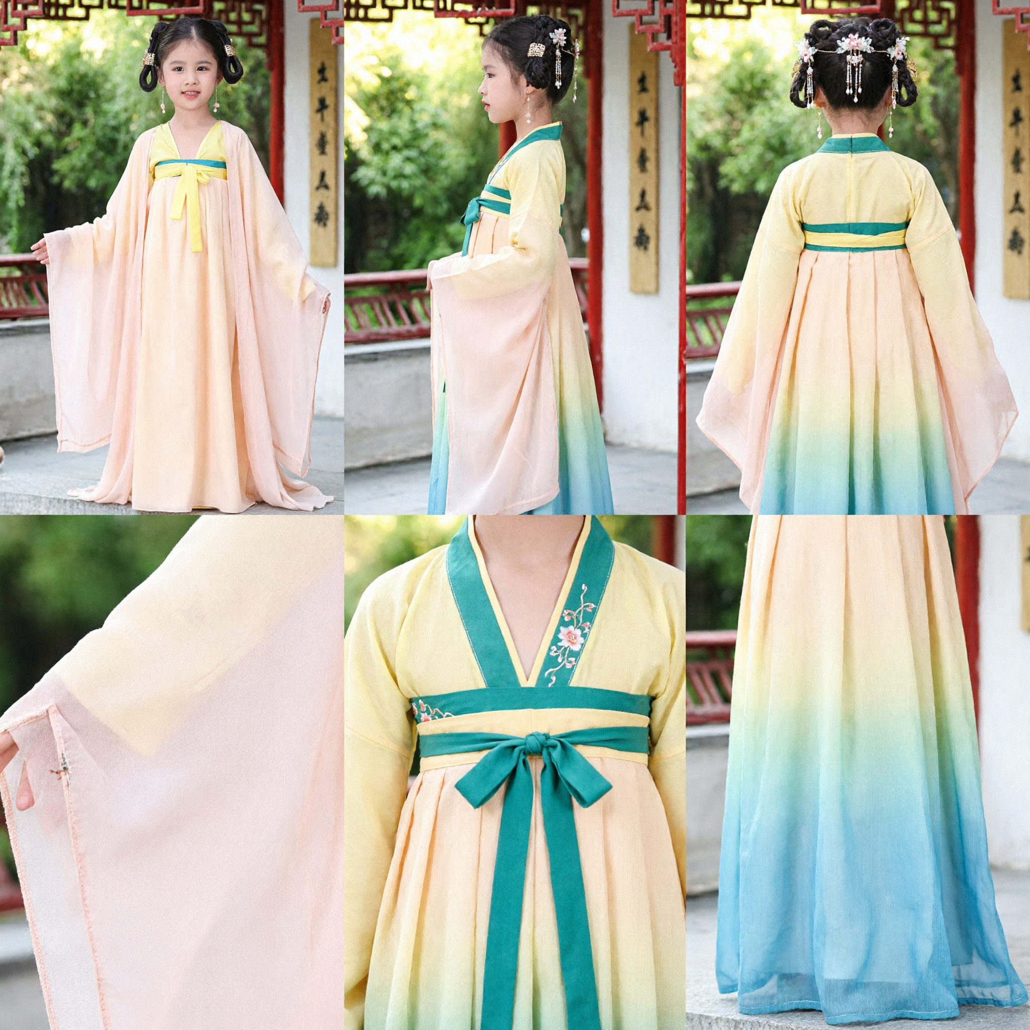 Vestido de Princesa Hanfu da Dinastia Tang Antiga Chinês, Traje Tradicional de Fada para Meninas Crianças - Asian Costume