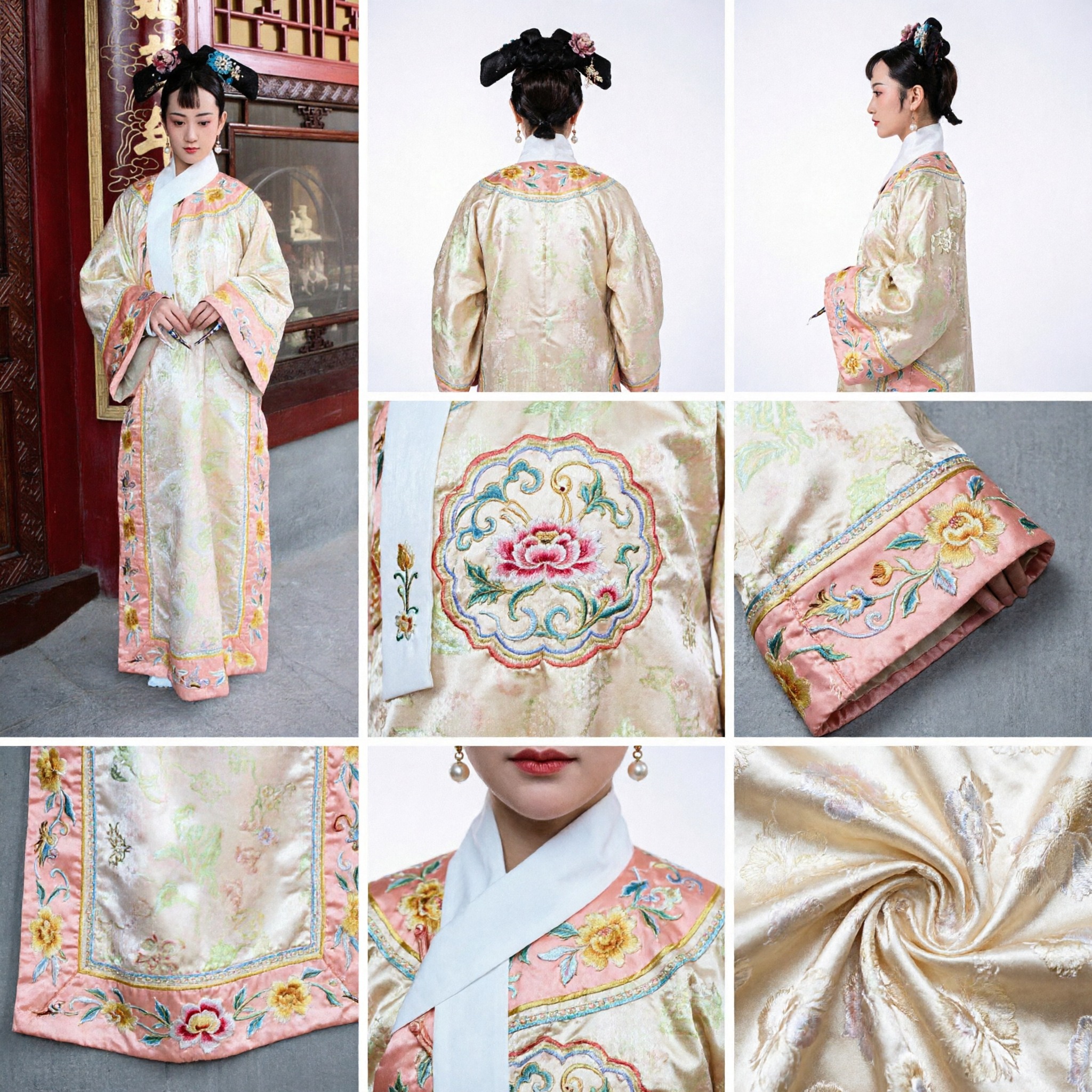 Oude Chinese Qing-dynastie Mantsjoe prinsessenkostuum traditioneel geborduurd gewaad voor vrouwen historische cosplay jurk - Asian Costume