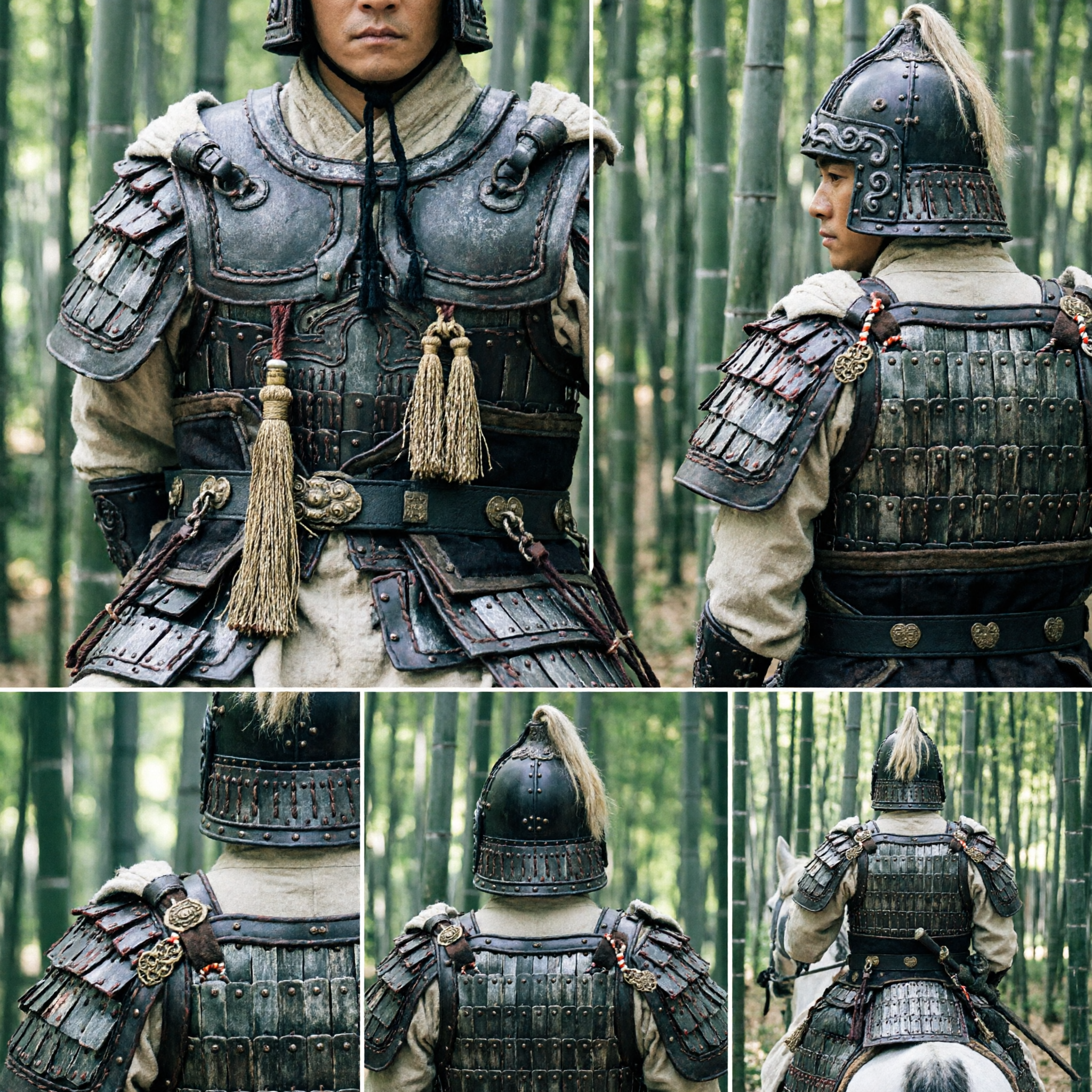 Antikes chinesisches General-Schuppenpanzer-Kostüm für Männer, Drei-Reiche-Krieger-Cosplay, historisches Kleidungs-Outfit - Asian Costume