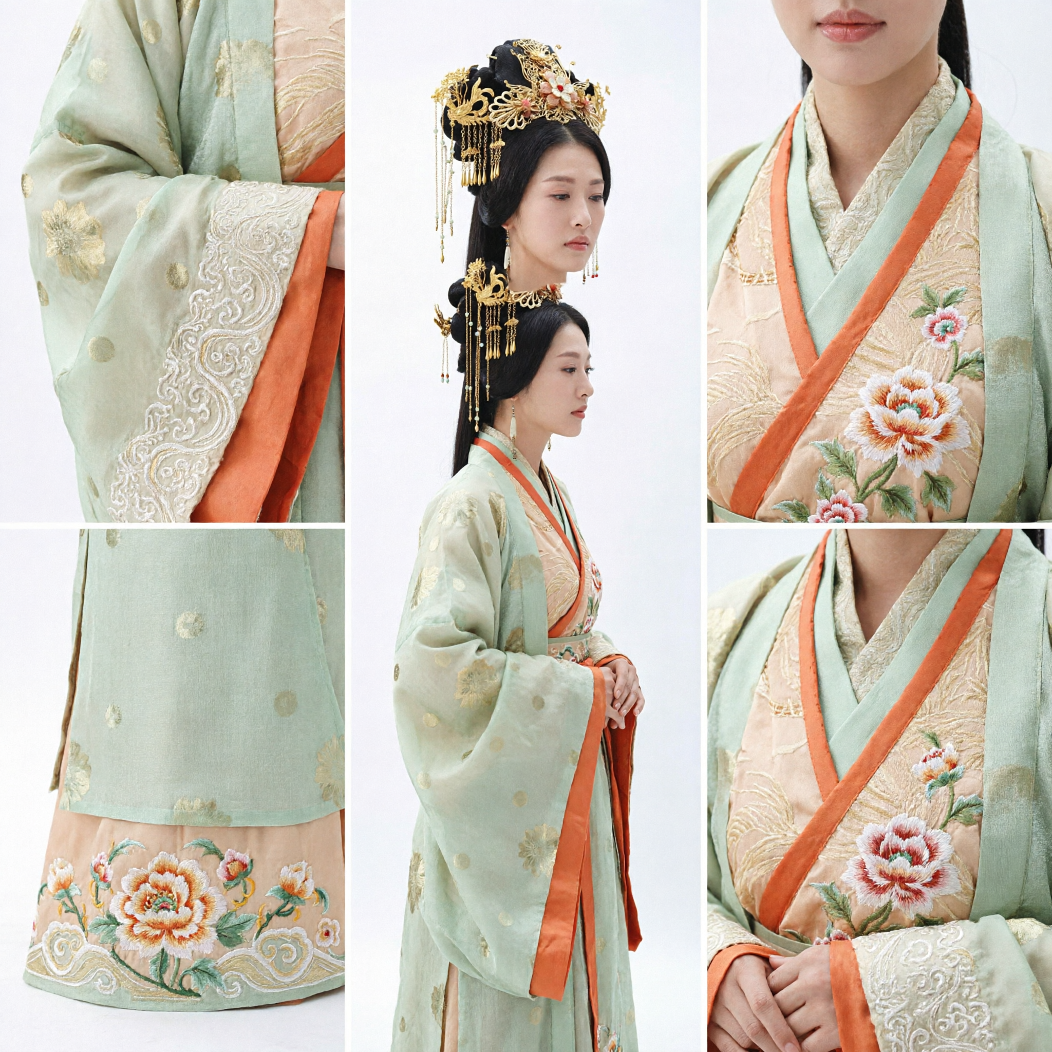 Exquisites antikes chinesisches Goldhaarkrone Phönix-Diadem Zubehör für Frauen Hanfu Historisches Drama Cosplay - Asian Costume