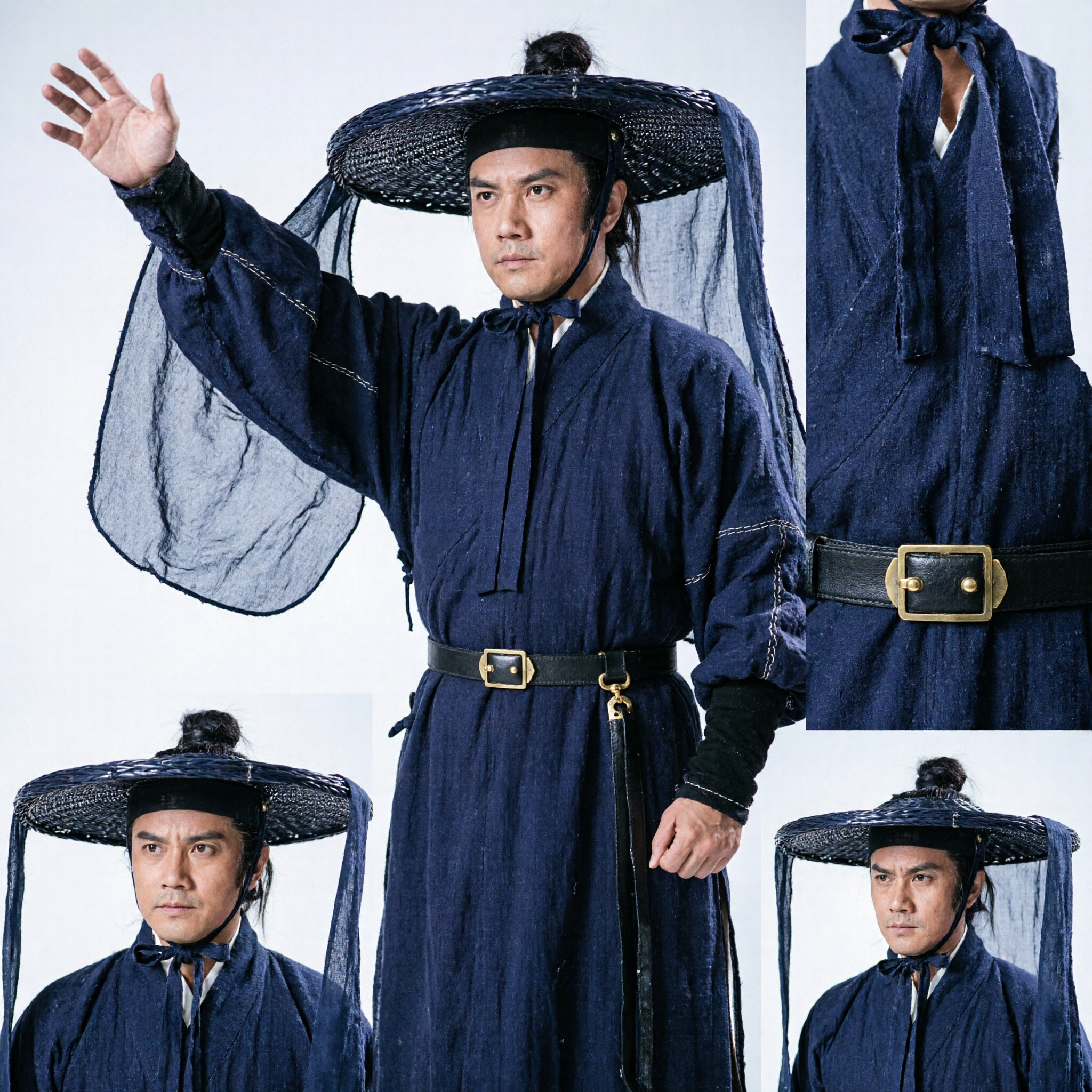 Costume da Spadaccino Wuxia Cinese Tradizionale, Hanfu Antico da Uomo per Arti Marziali e Cosplay - Asian Costume