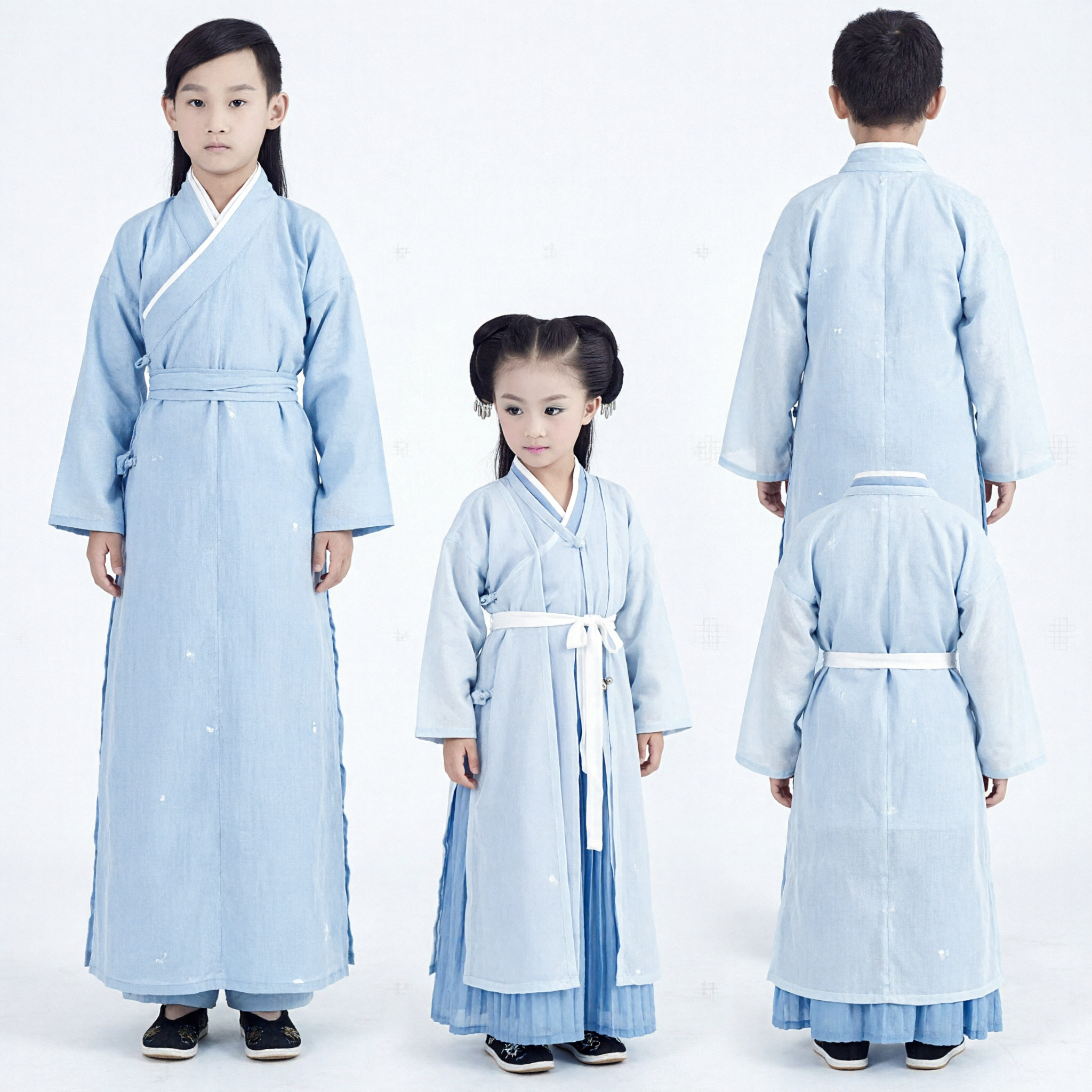 Traje Infantil Hanfu Chinês Antigo, Trajes Tradicionais de Espadachim Wuxia e Fada para Meninos e Meninas, Performance - Asian Costume
